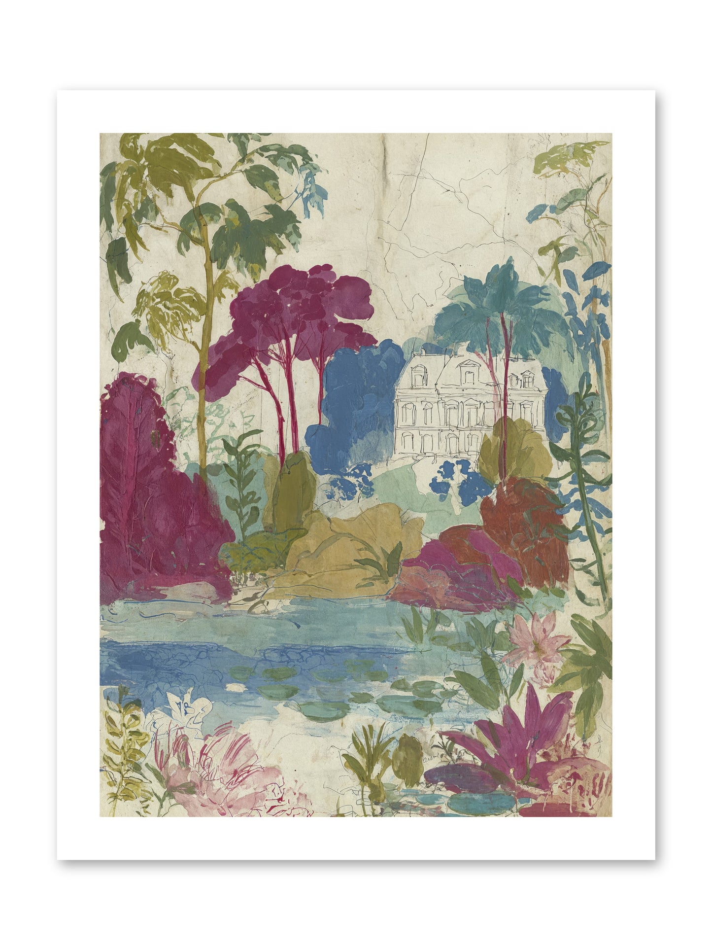 The House Sketched Itself In -- Paper Print 12x16