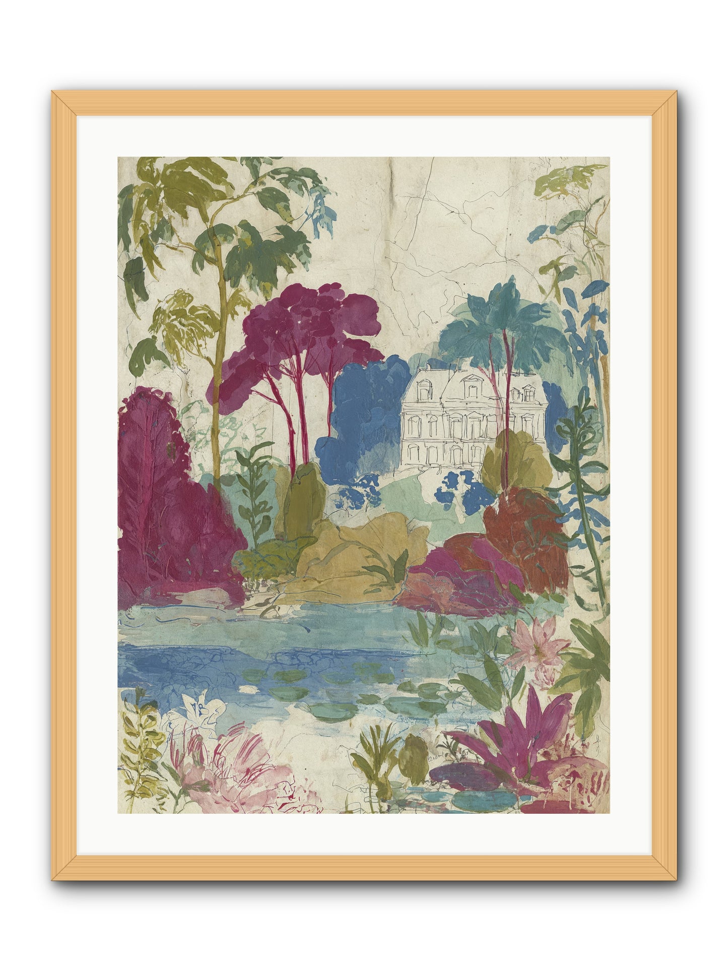The House Sketched Itself In -- Framed Print - Natural 24x32