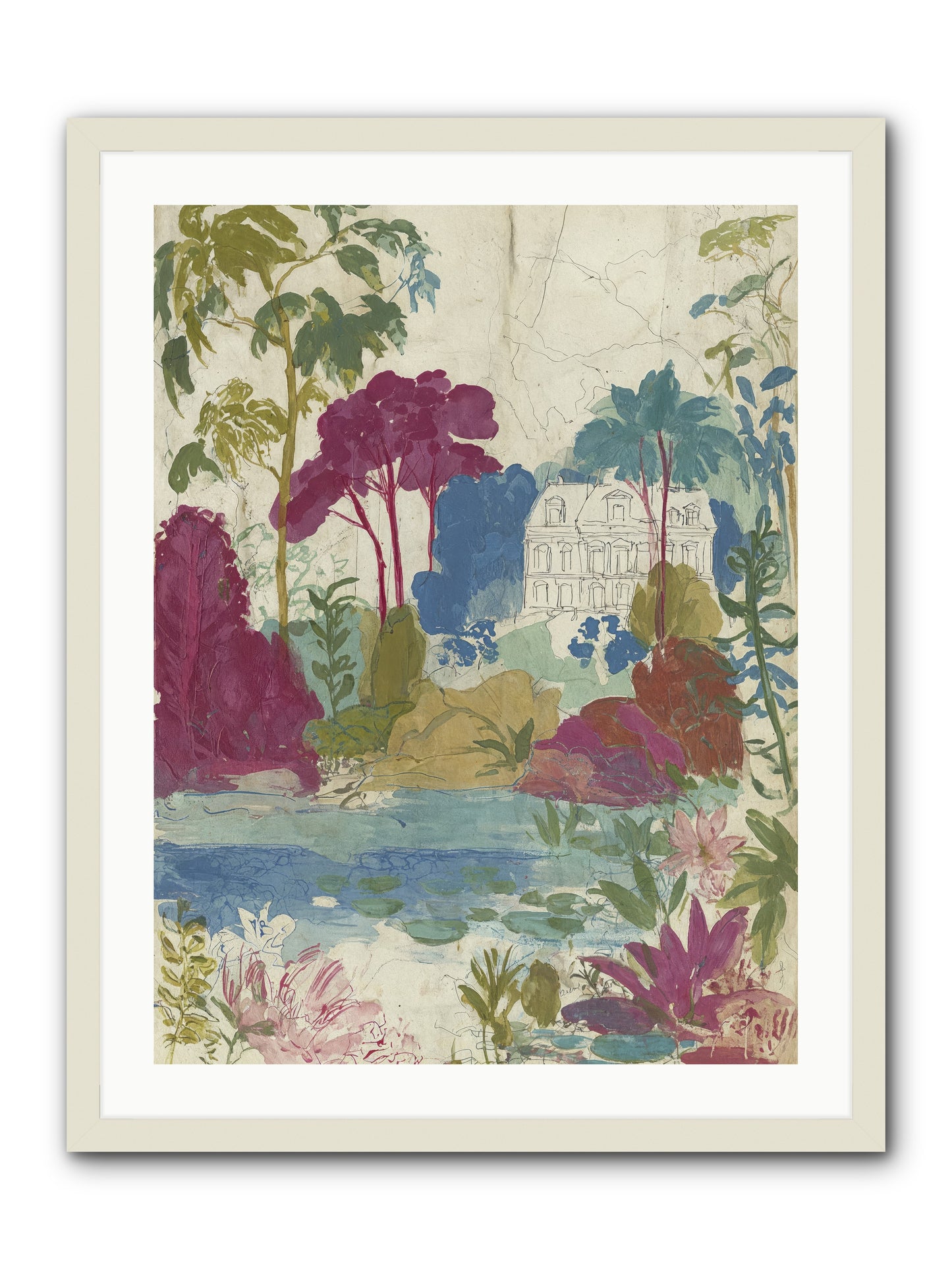 The House Sketched Itself In -- Framed Print - White 24x32