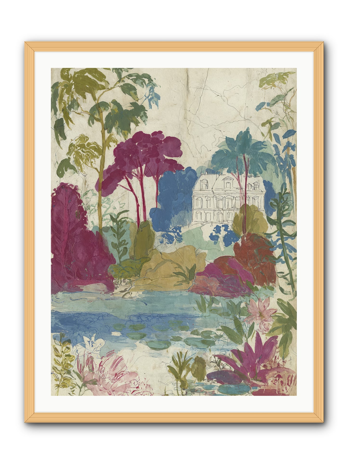 The House Sketched Itself In -- Framed Print - Natural 30x40