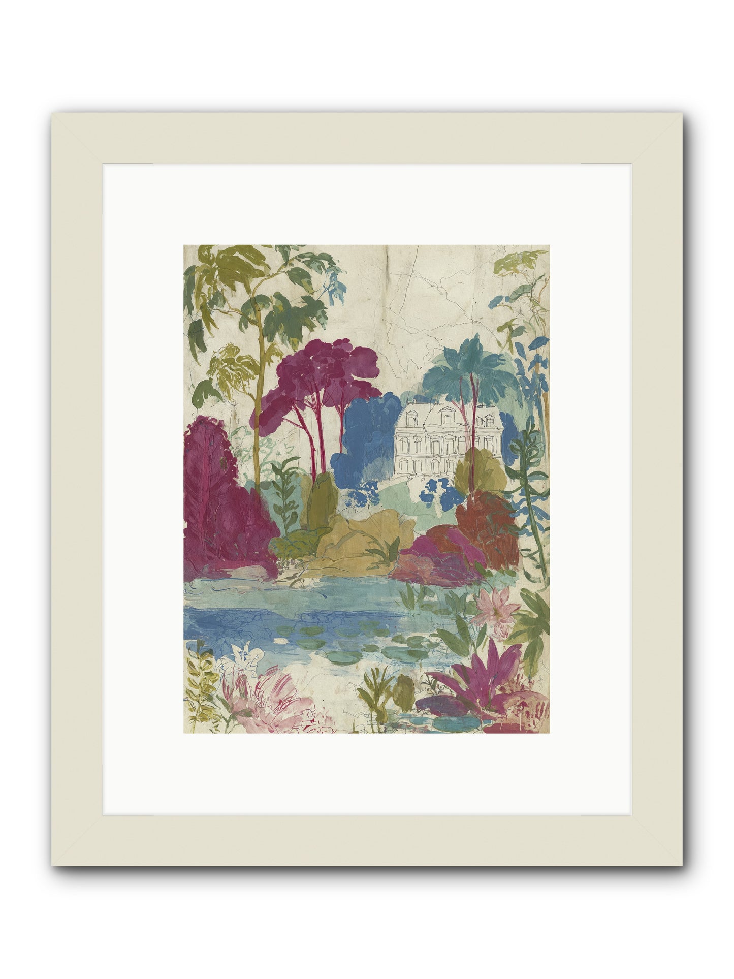 The House Sketched Itself In -- Framed Print - White 9x12
