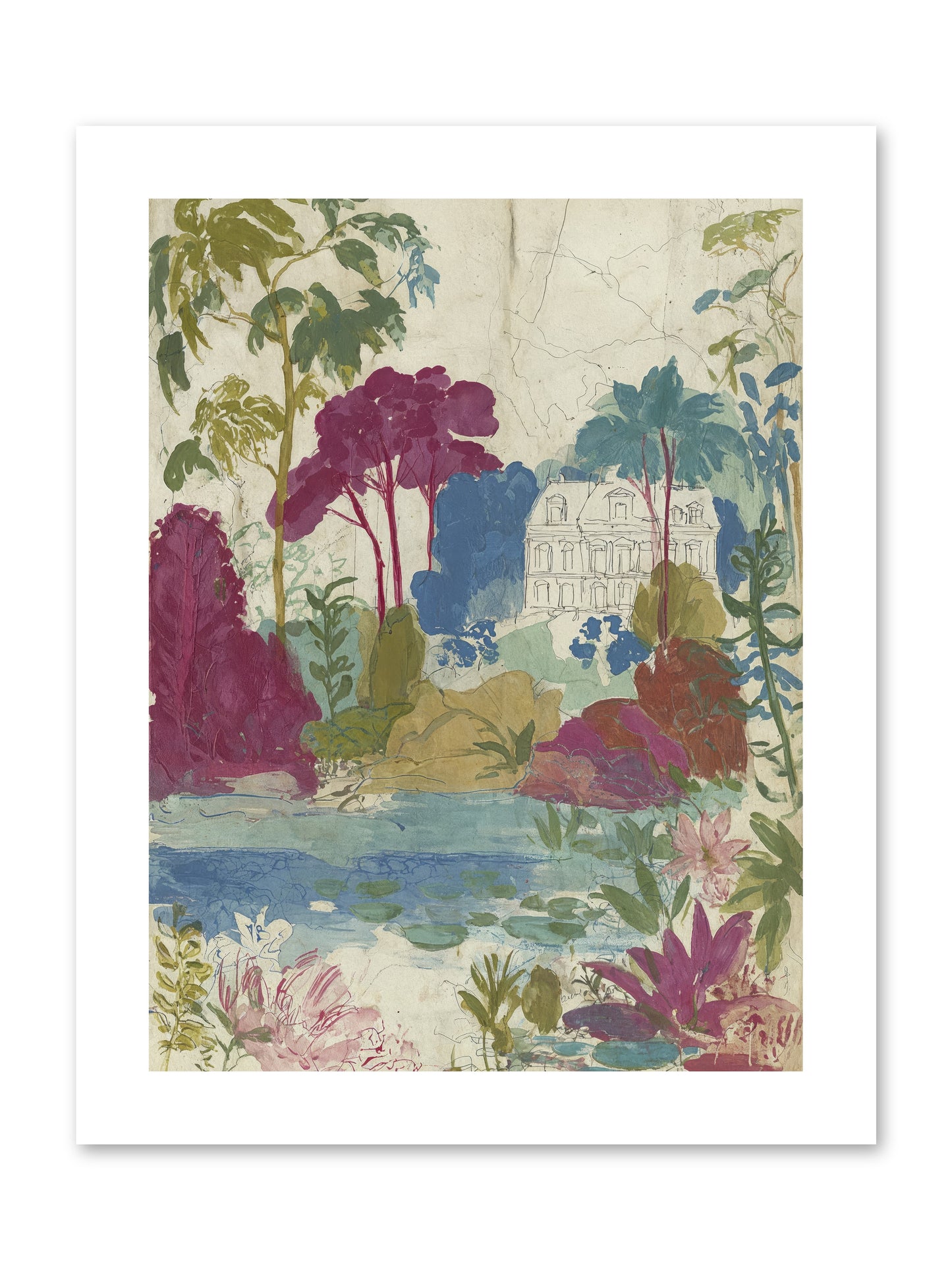 The House Sketched Itself In -- Loose Canvas Print 9x12