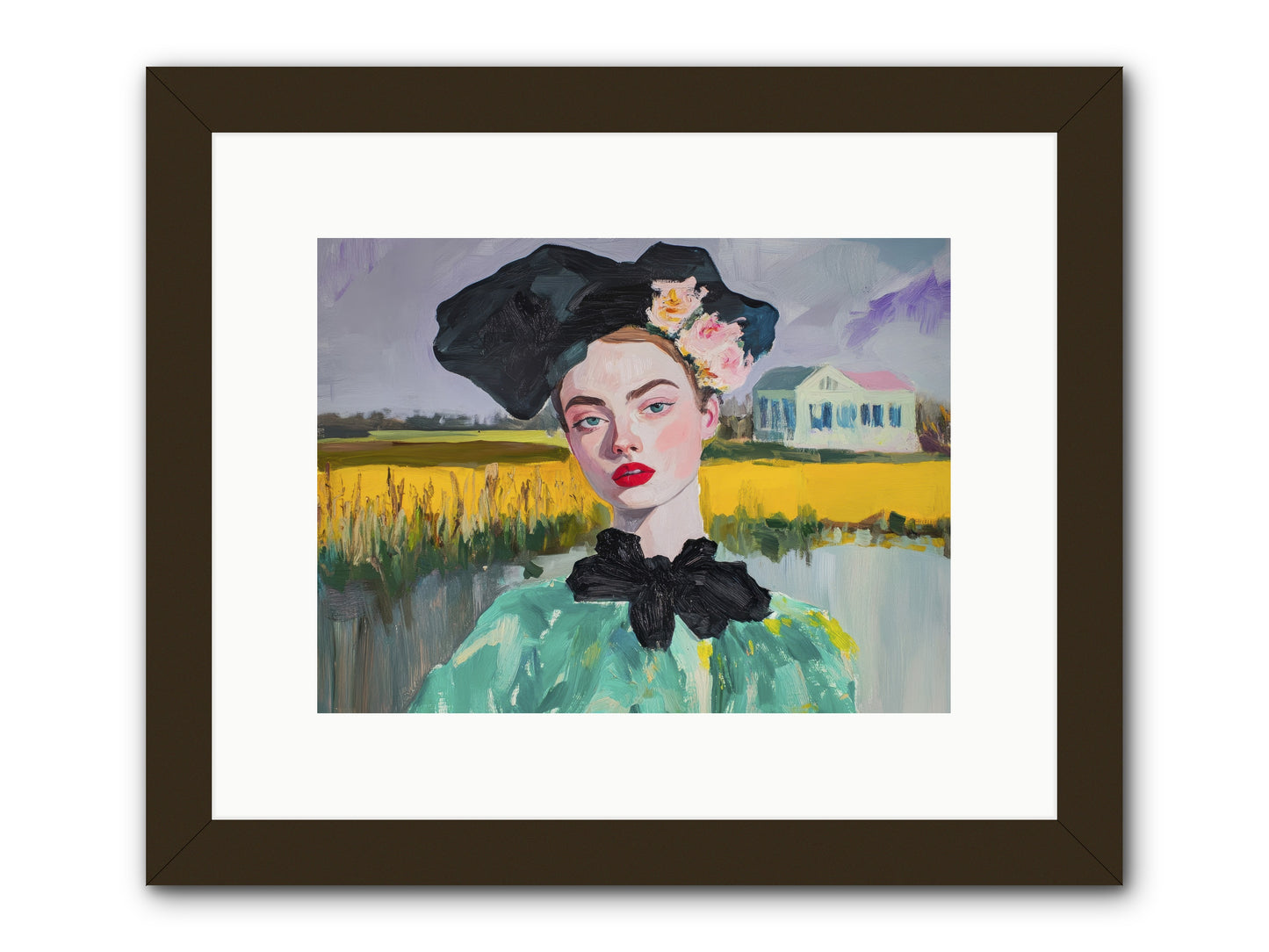 The House That Waited -- Framed Print - Black 12x9