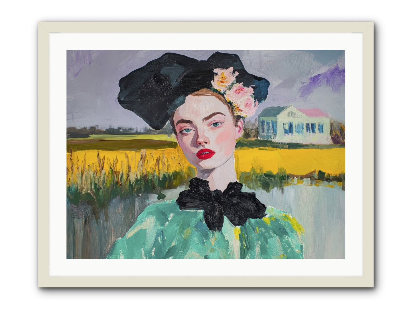 The House That Waited -- Framed Print - White 32x24