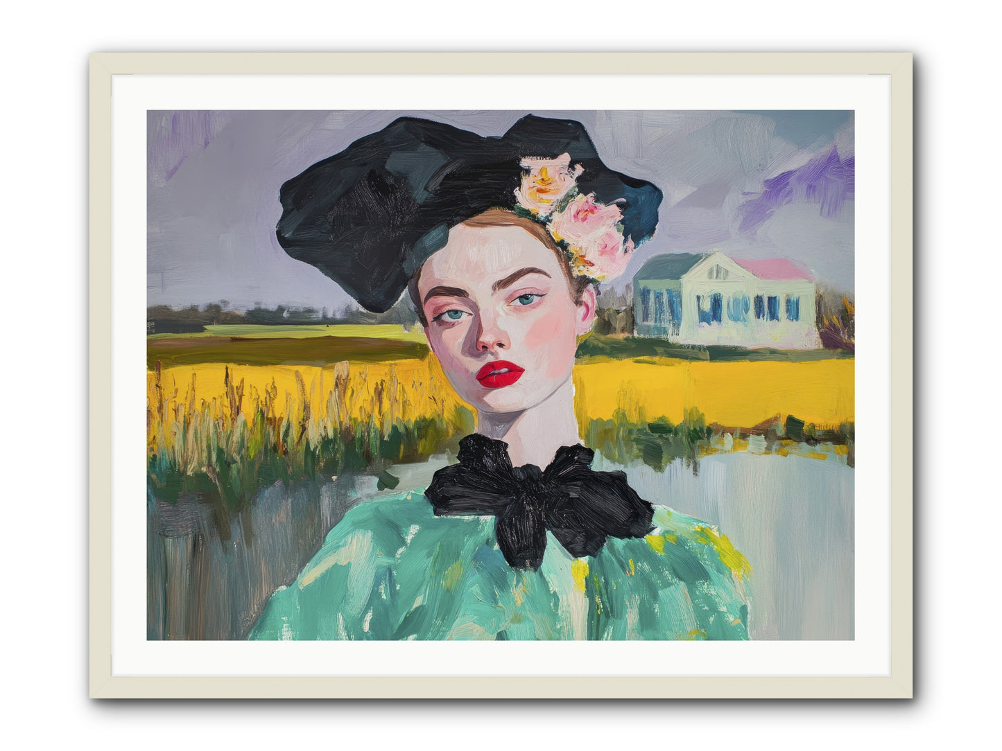 The House That Waited -- Framed Print - White 40x30