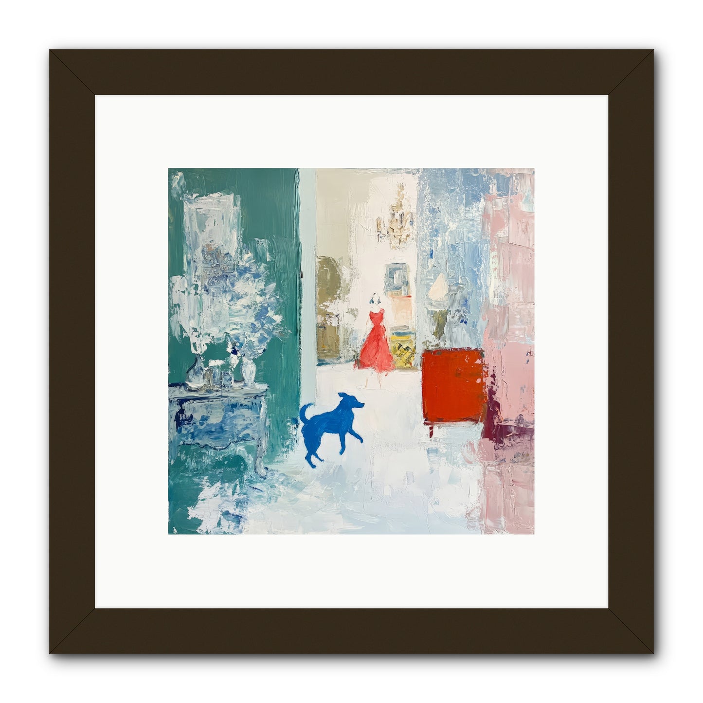 The Indigo Hound -- Framed Print - Black 10x10