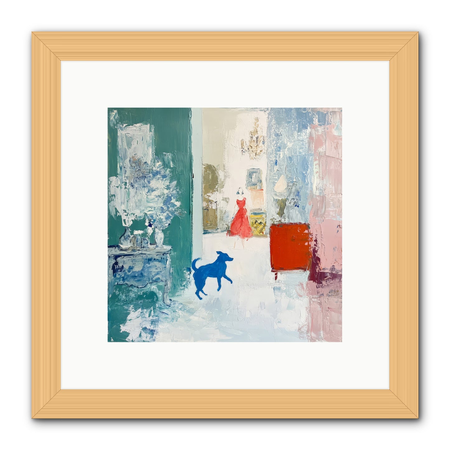 The Indigo Hound -- Framed Print - Natural 10x10