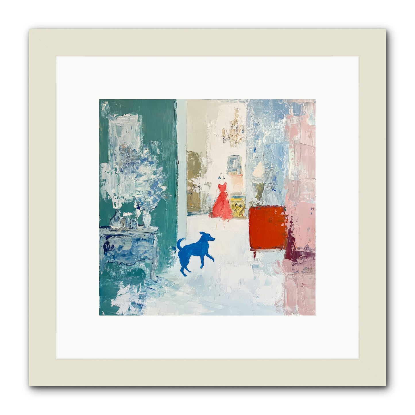 The Indigo Hound -- Framed Print - White 10x10