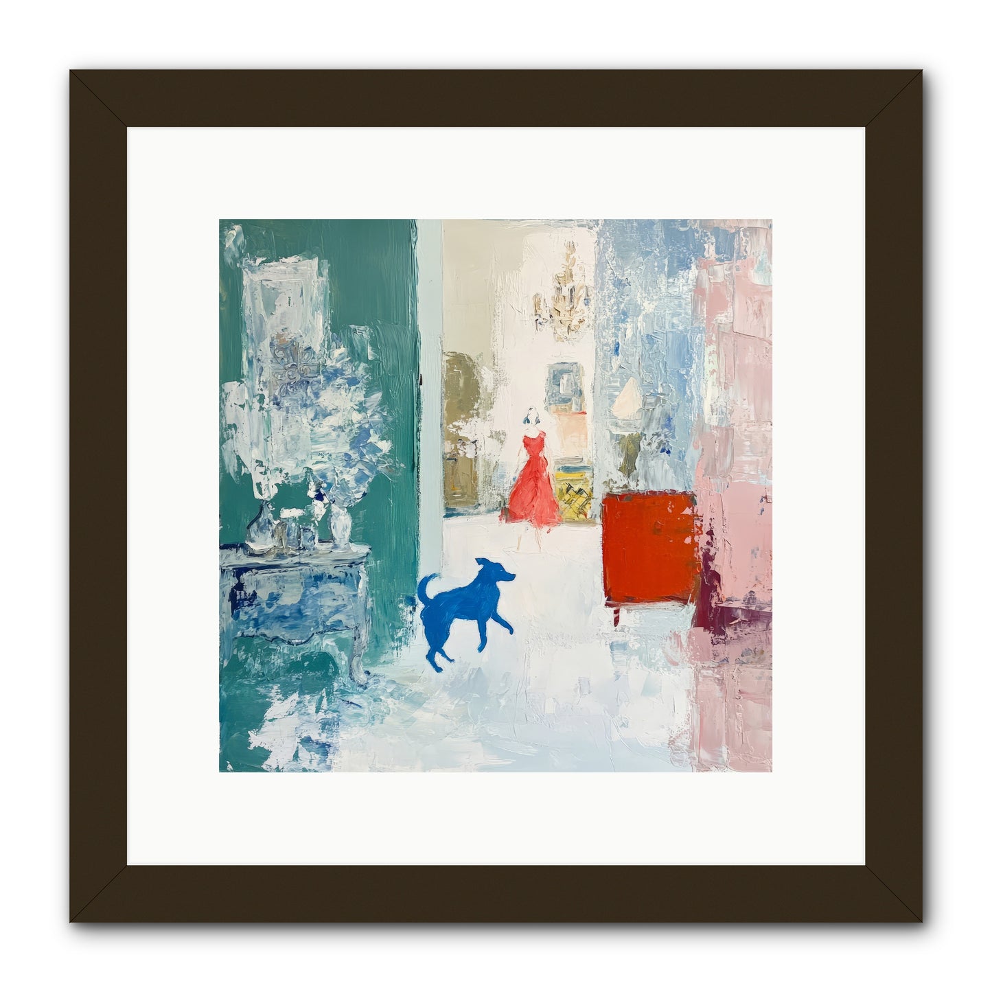 The Indigo Hound -- Framed Print - Black 12x12