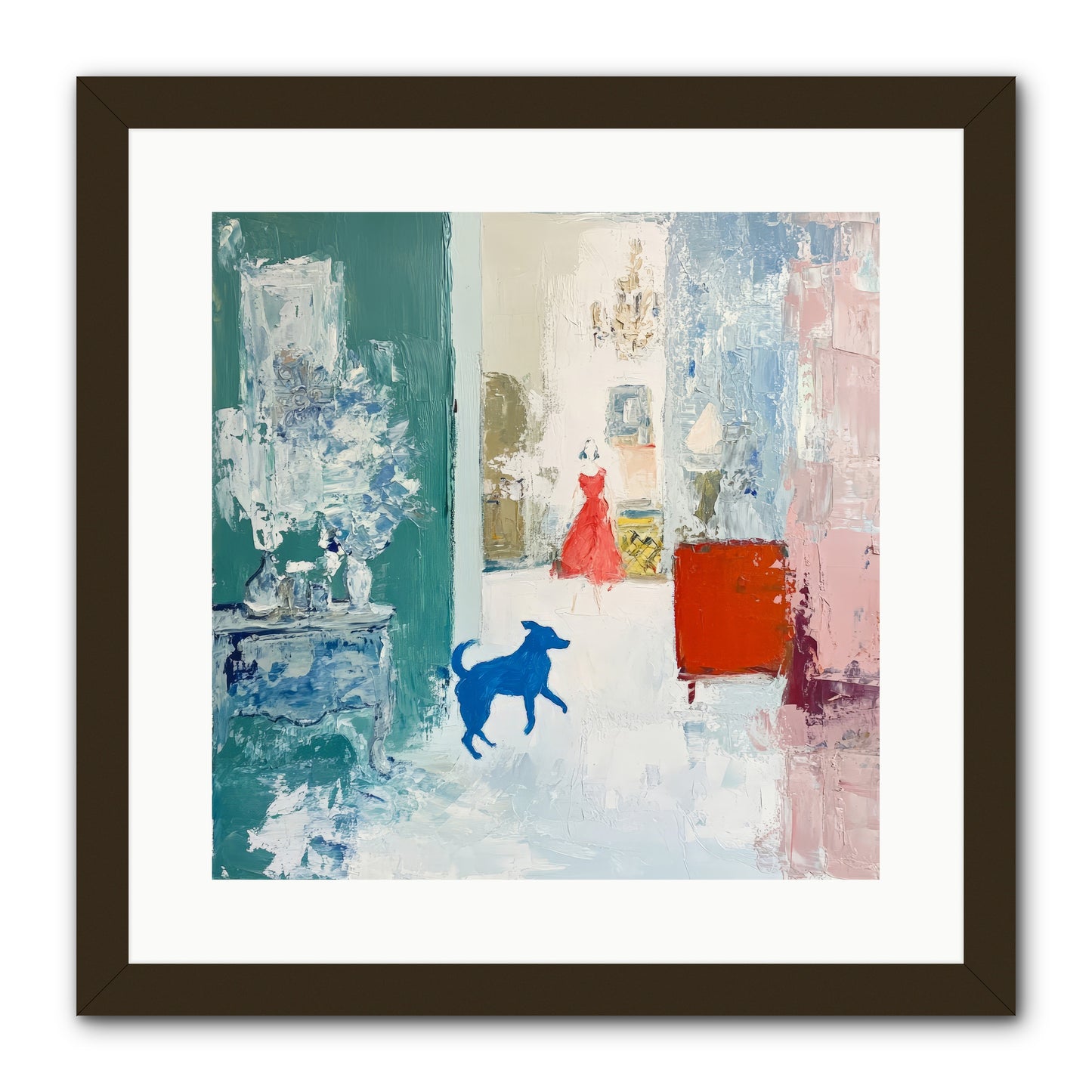 The Indigo Hound -- Framed Print - Black 16x16