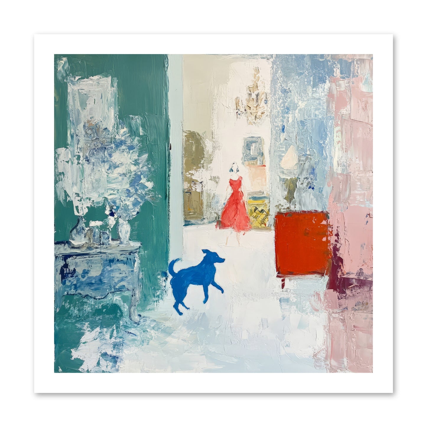 The Indigo Hound -- Loose Canvas Print 16x16