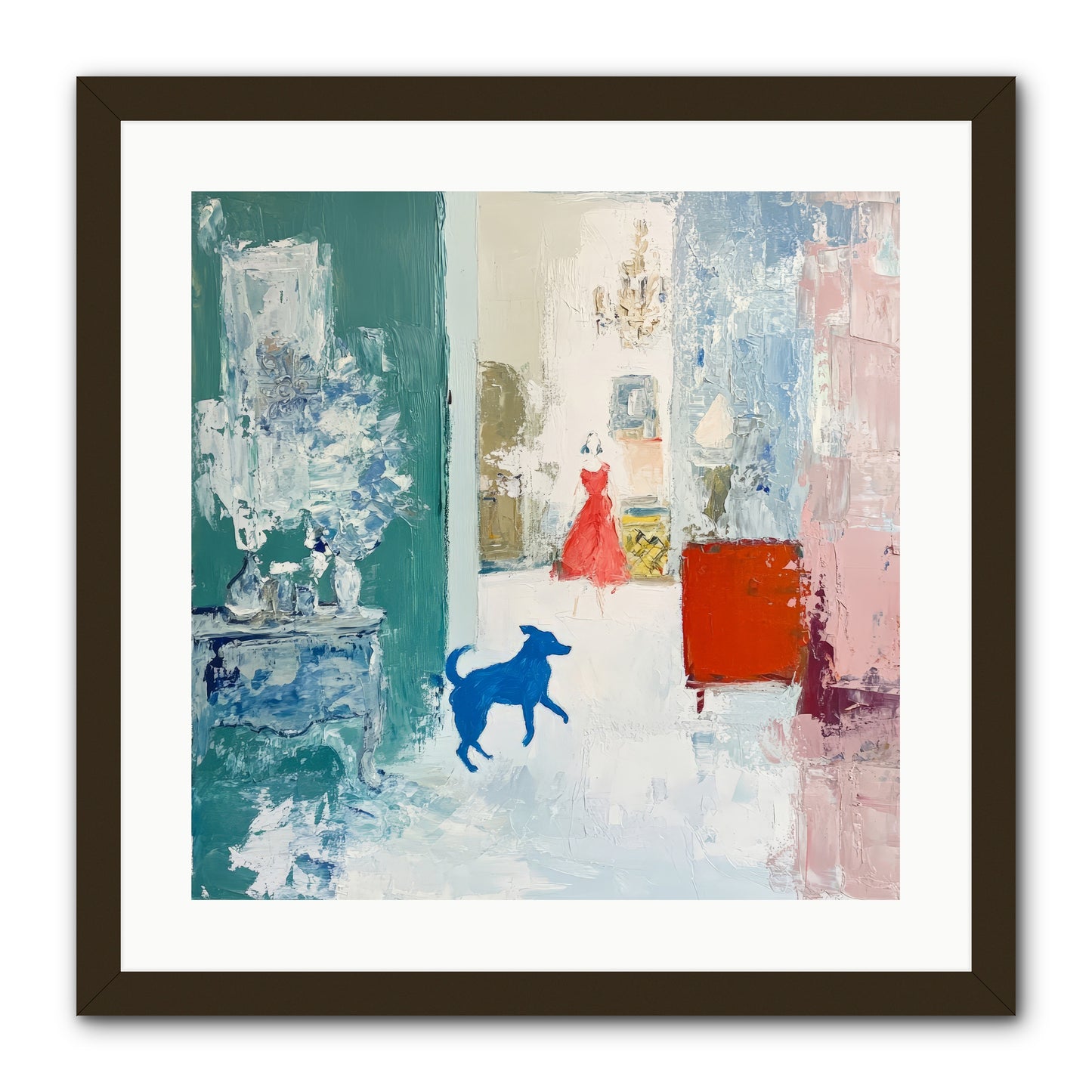 The Indigo Hound -- Framed Print - Black 20x20