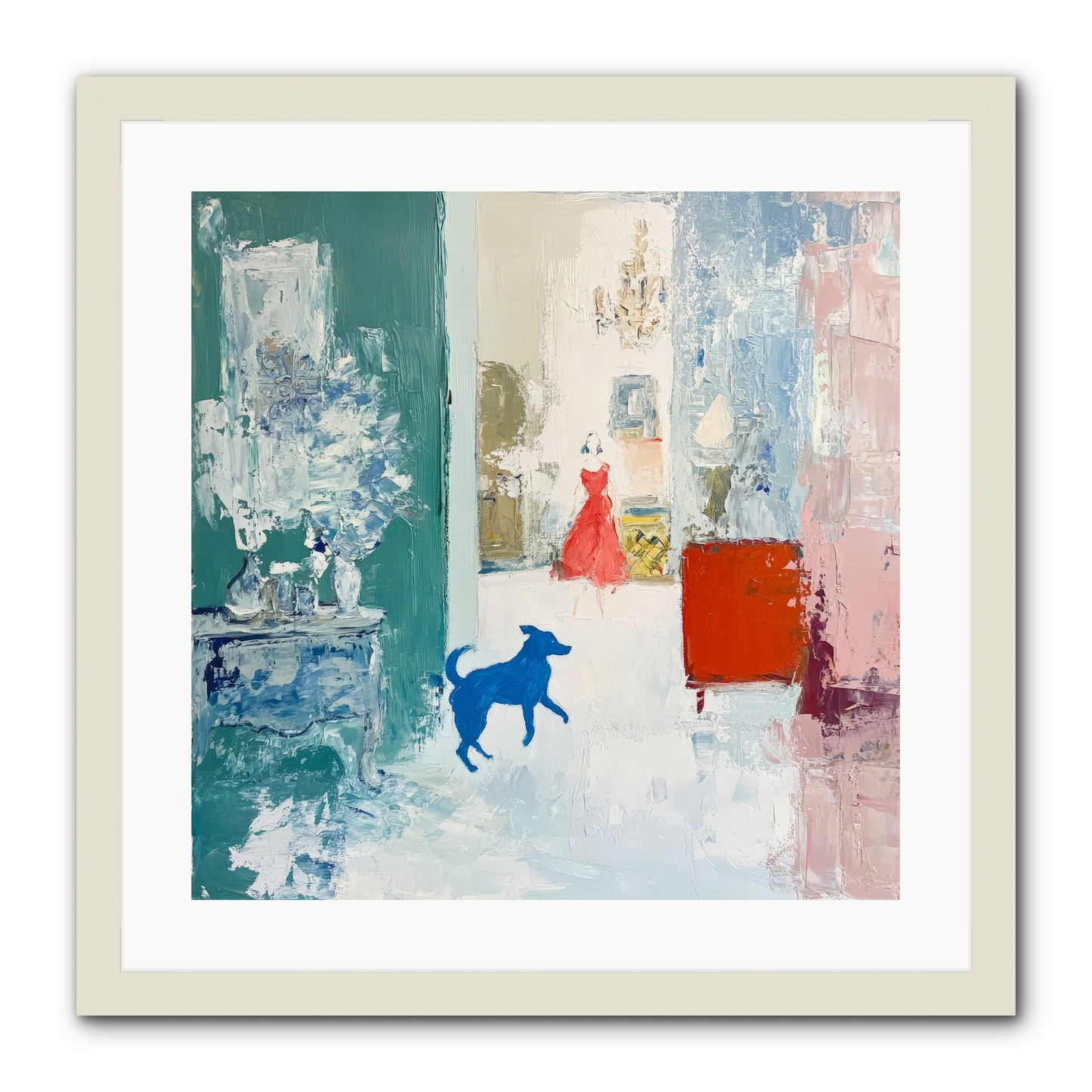 The Indigo Hound -- Framed Print - White 20x20