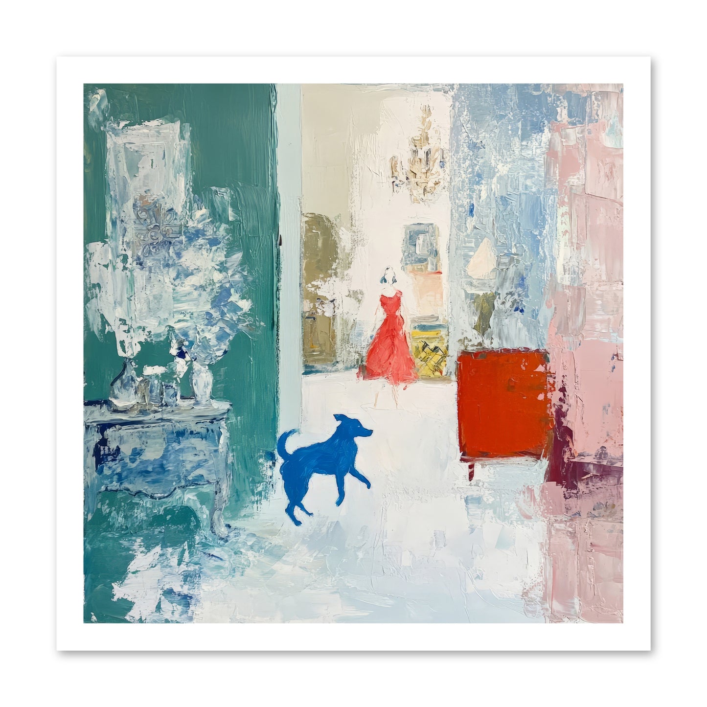 The Indigo Hound -- Loose Canvas Print 20x20