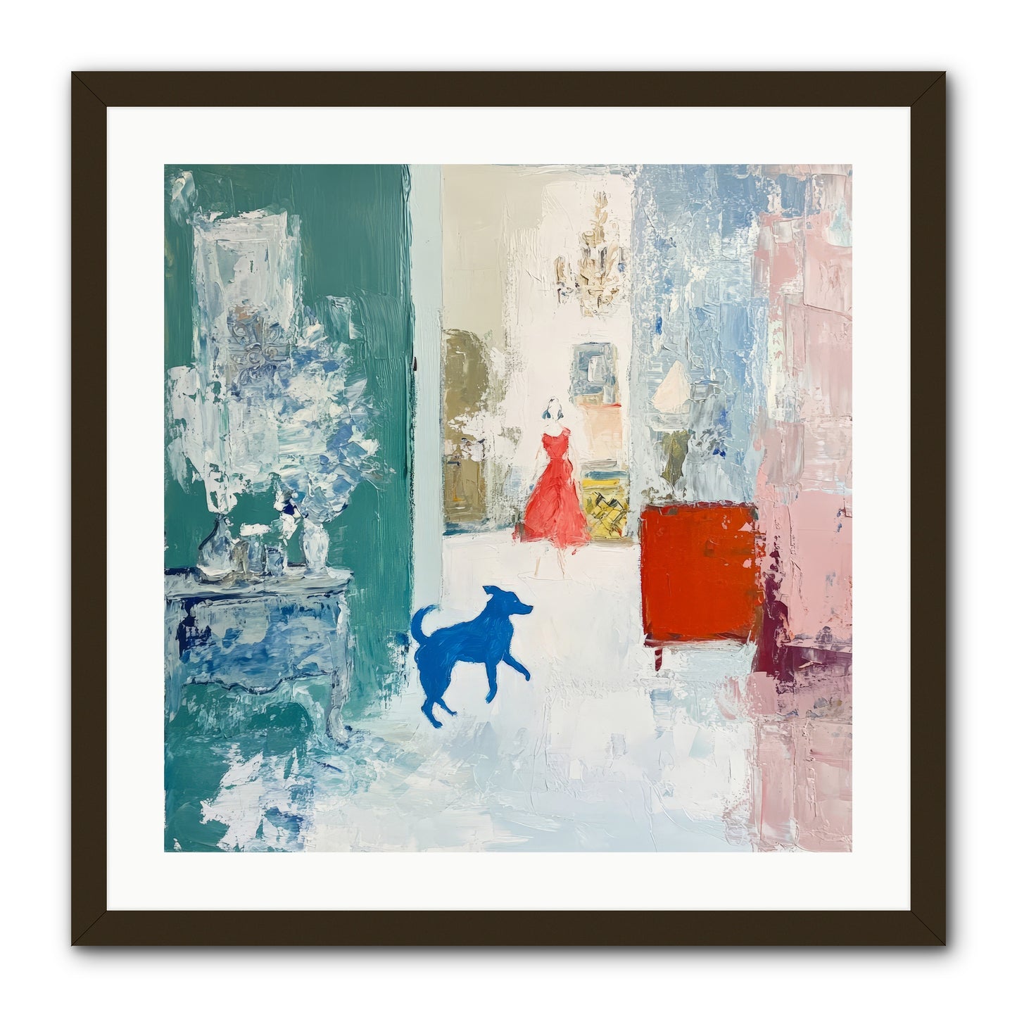 The Indigo Hound -- Framed Print - Black 24x24