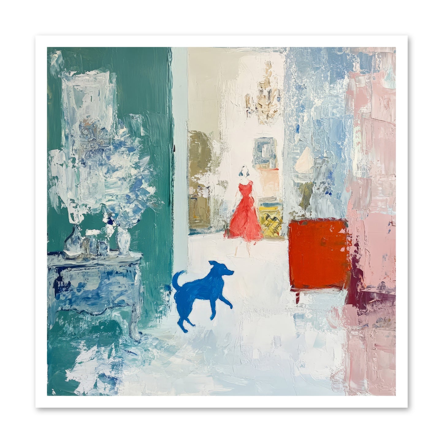 The Indigo Hound -- Loose Canvas Print 30x30