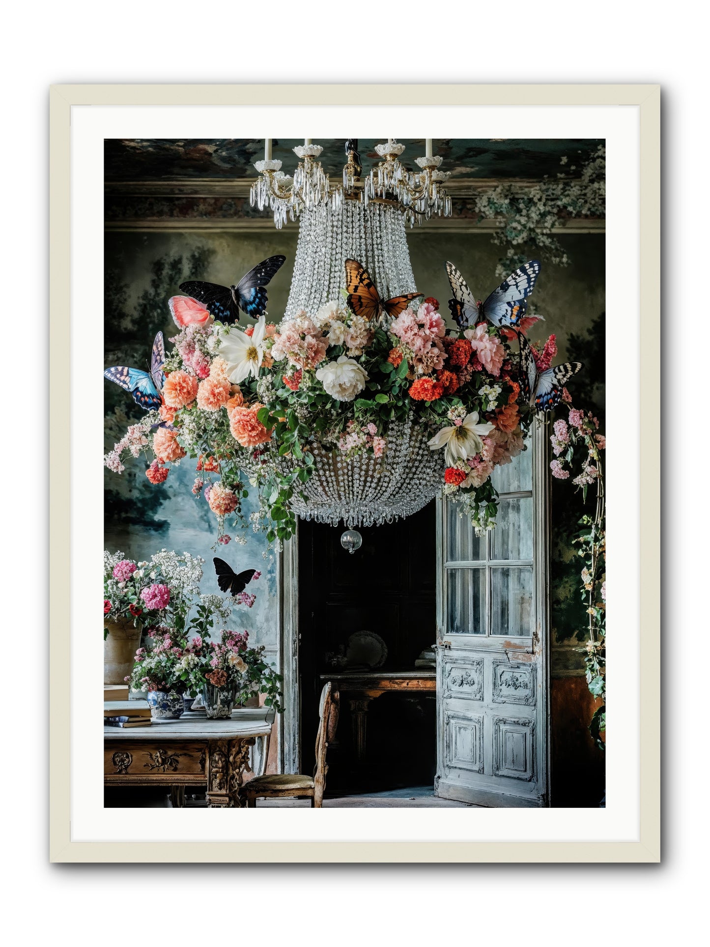 The Indoor Migration -- Framed Print - White 30x40