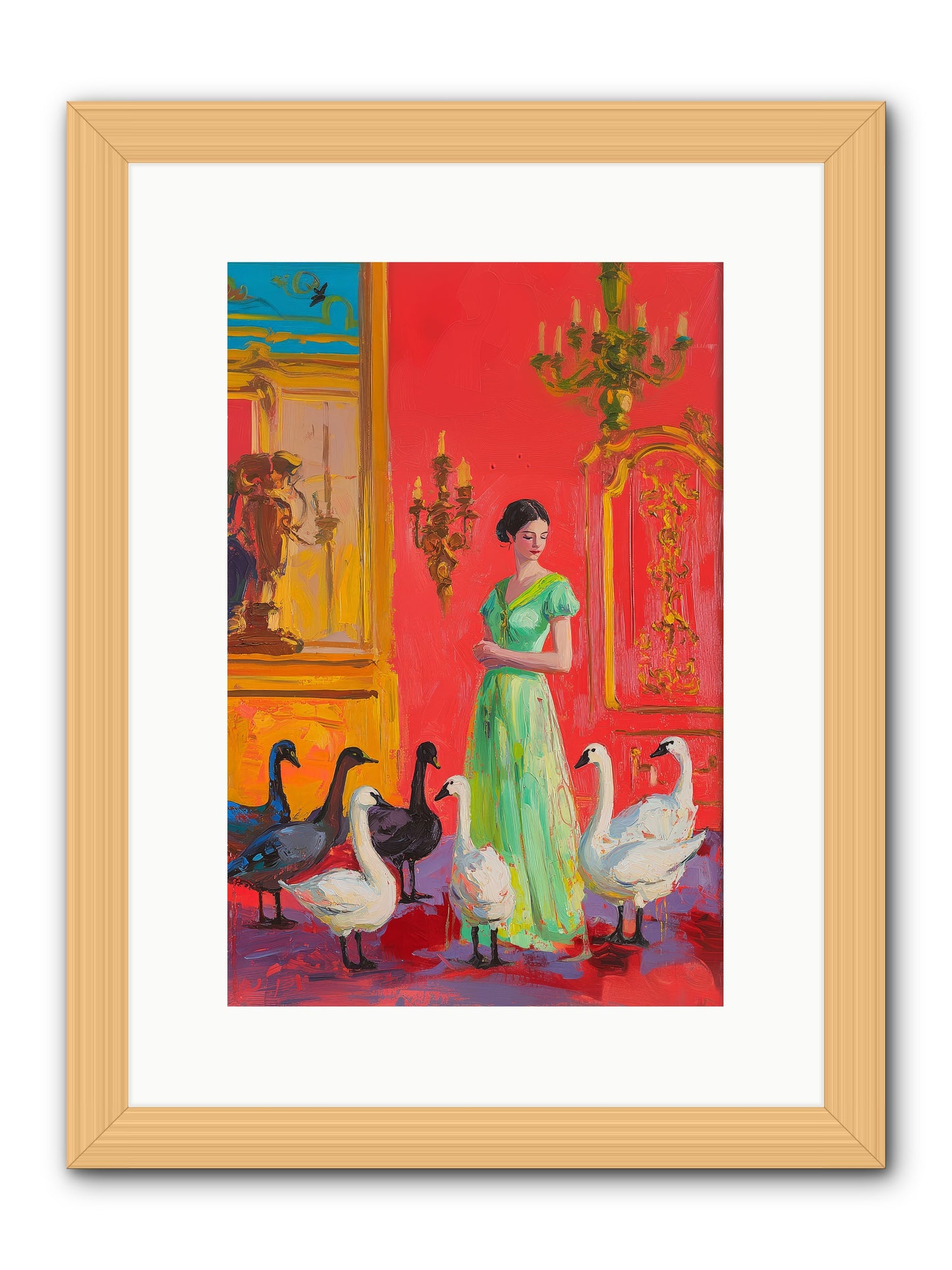 The Lake Keeper -- Framed Print - Natural 10x15