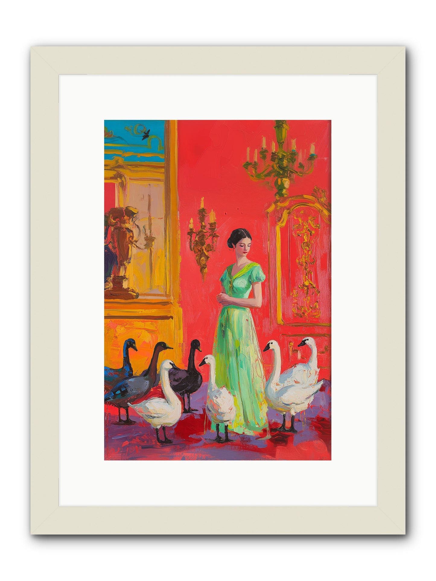 The Lake Keeper -- Framed Print - White 10x15