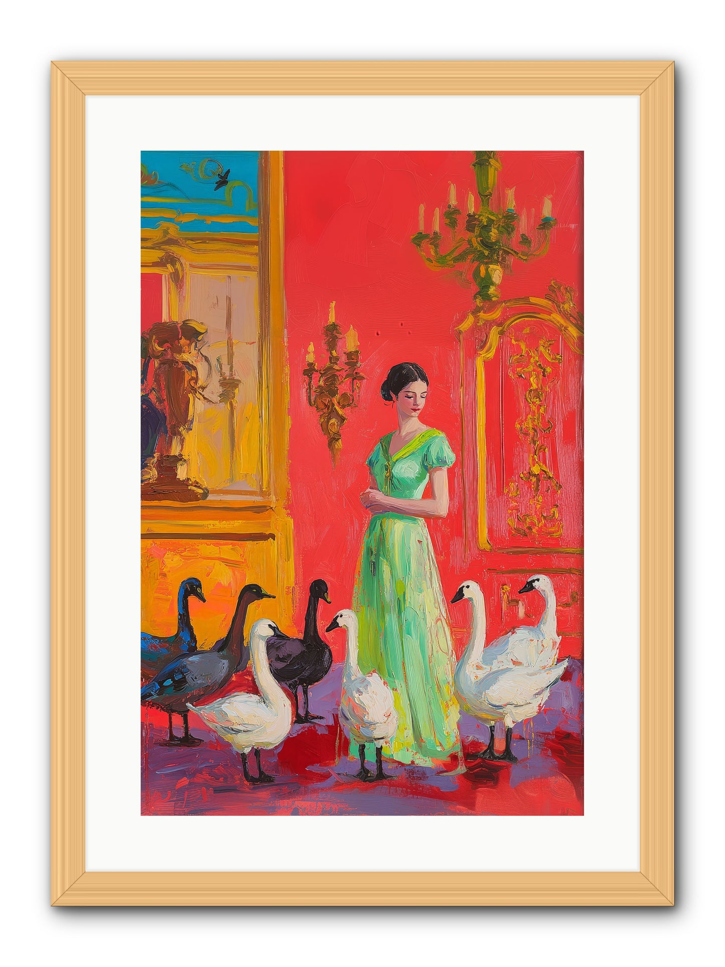 The Lake Keeper -- Framed Print - Natural 16x24
