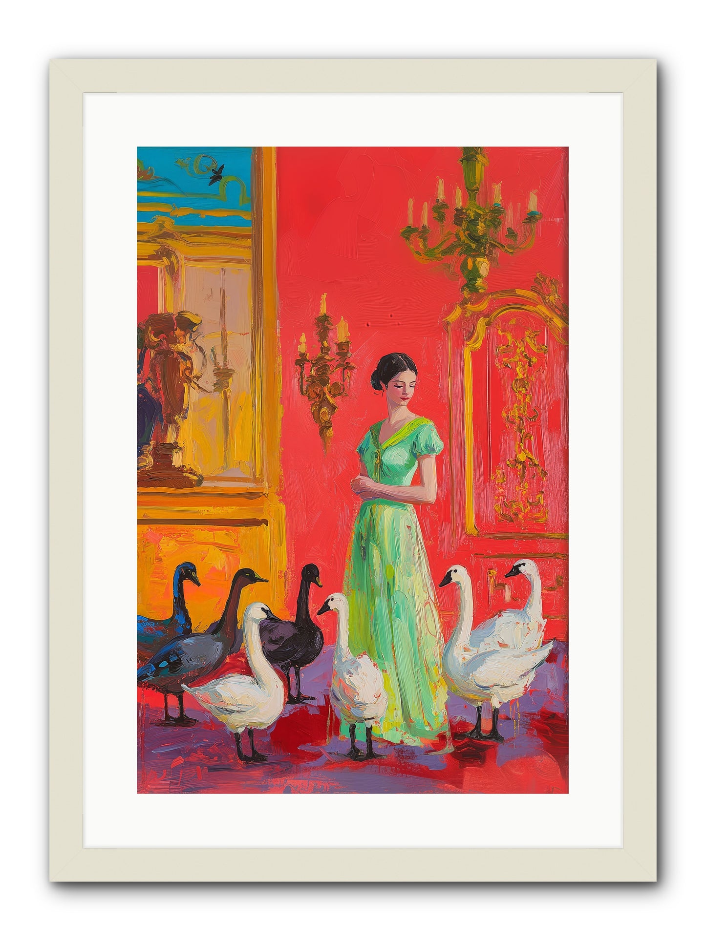 The Lake Keeper -- Framed Print - White 16x24
