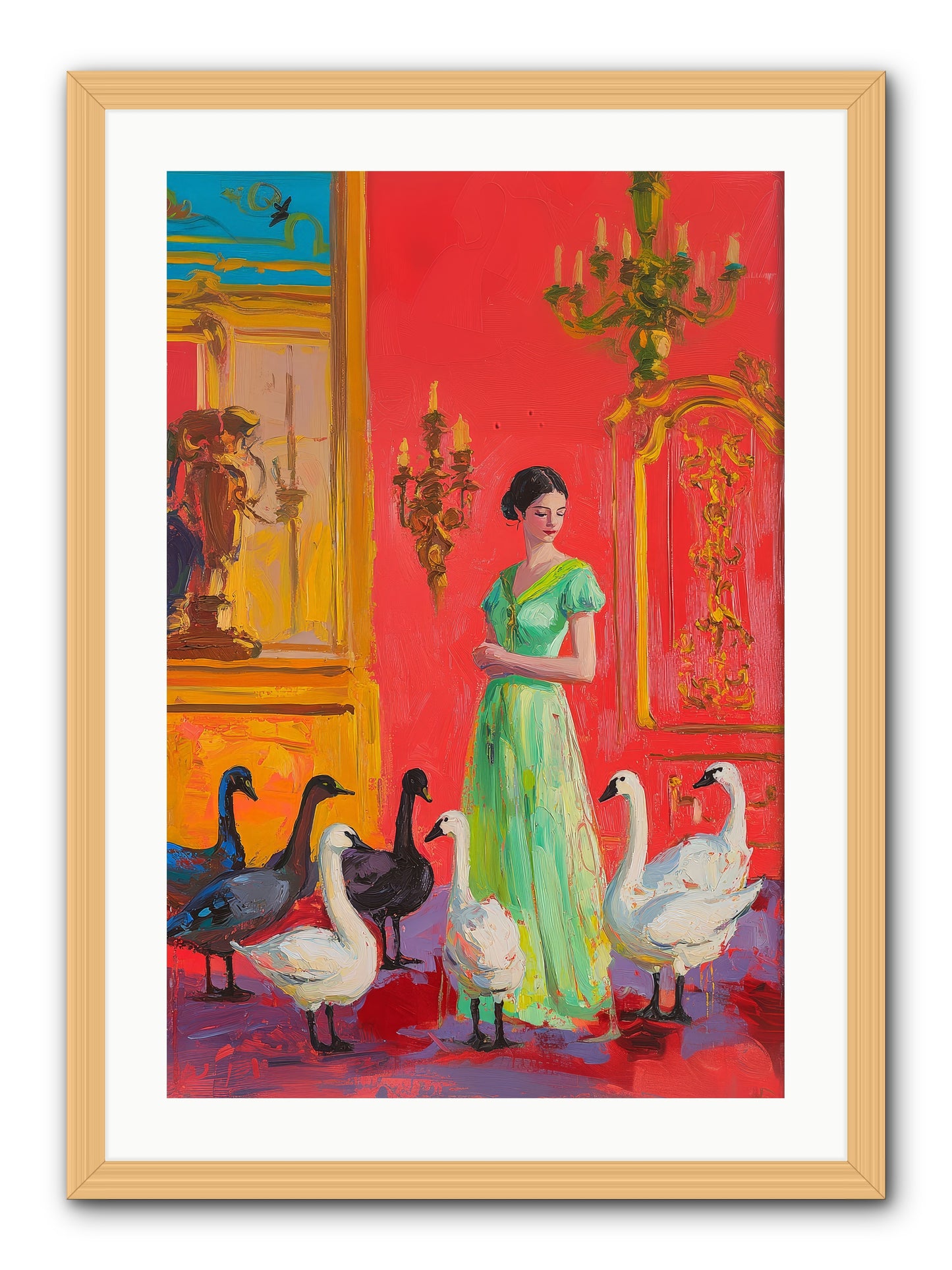 The Lake Keeper -- Framed Print - Natural 20x30