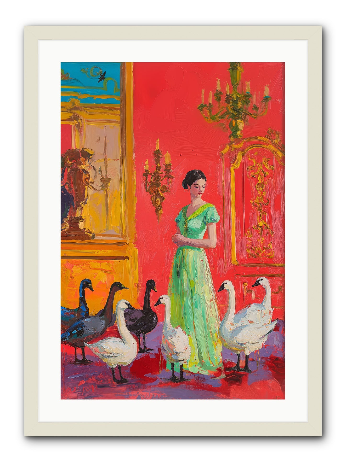 The Lake Keeper -- Framed Print - White 20x30