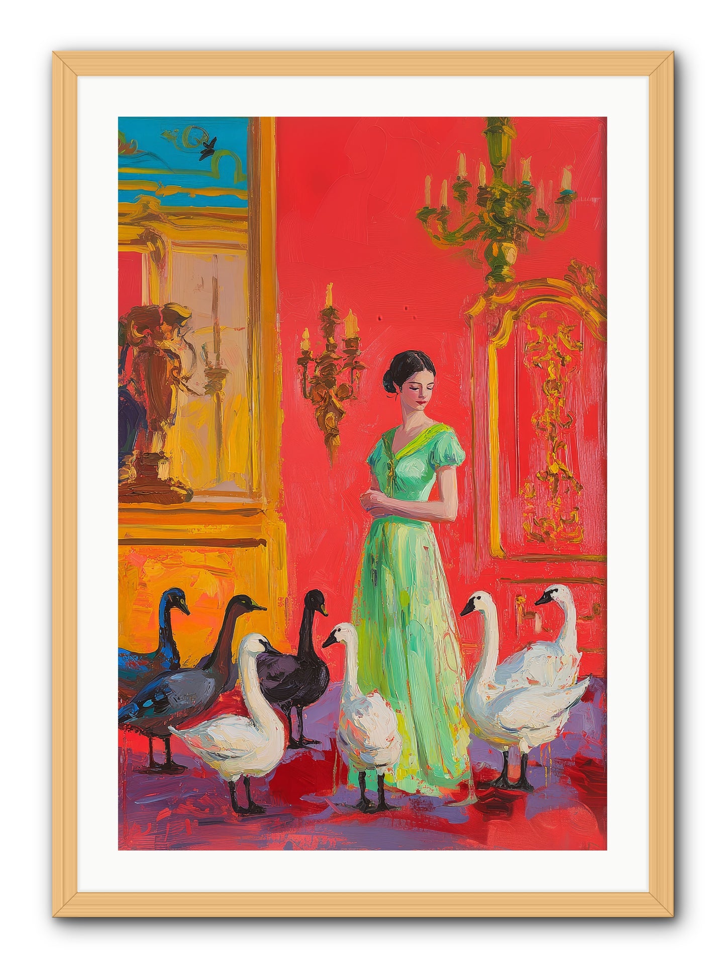 The Lake Keeper -- Framed Print - Natural 24x36