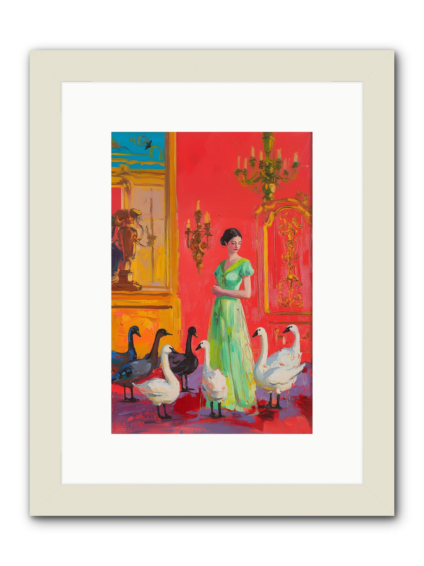 The Lake Keeper -- Framed Print - White 8x12