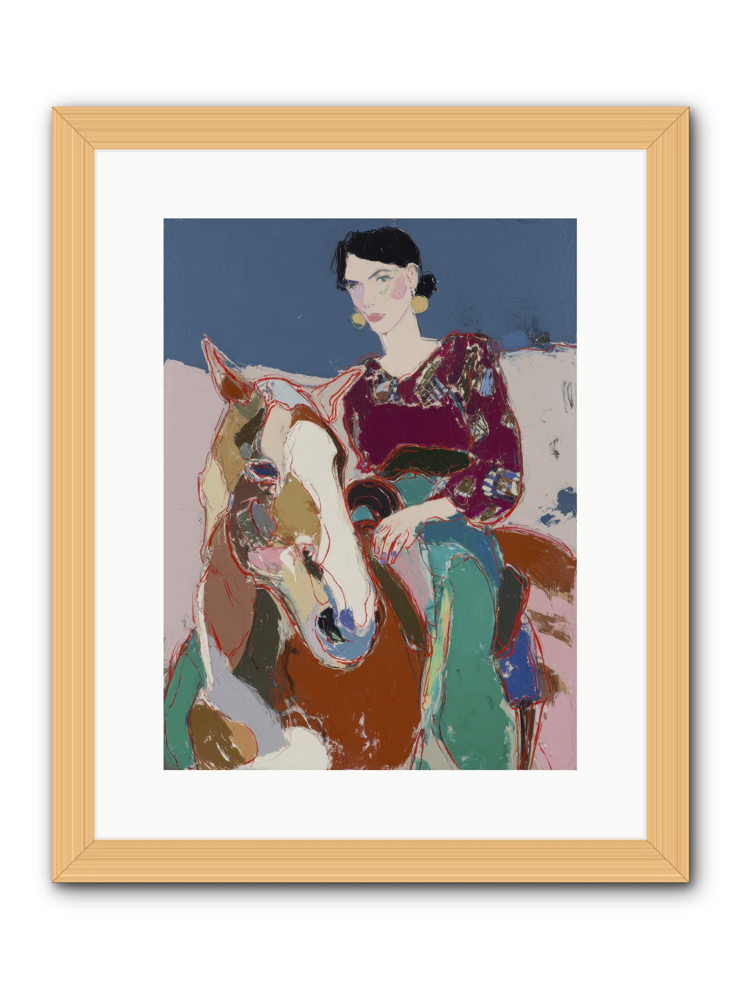 The Language of Hoofbeats -- Framed Print - Natural 12x16