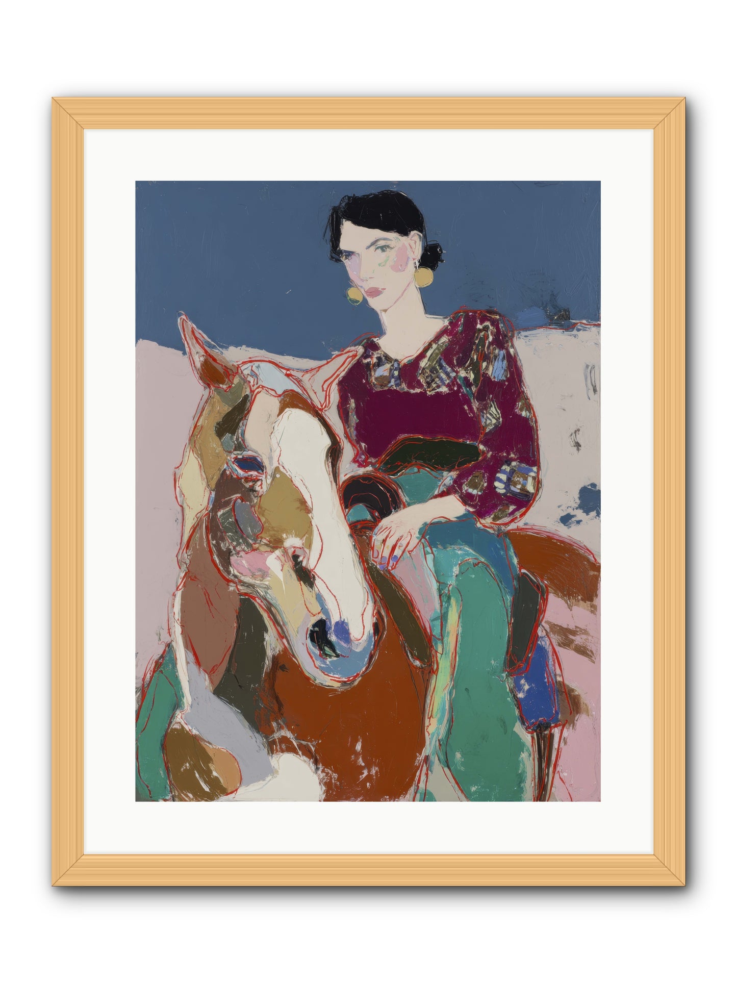 The Language of Hoofbeats -- Framed Print - Natural 18x24