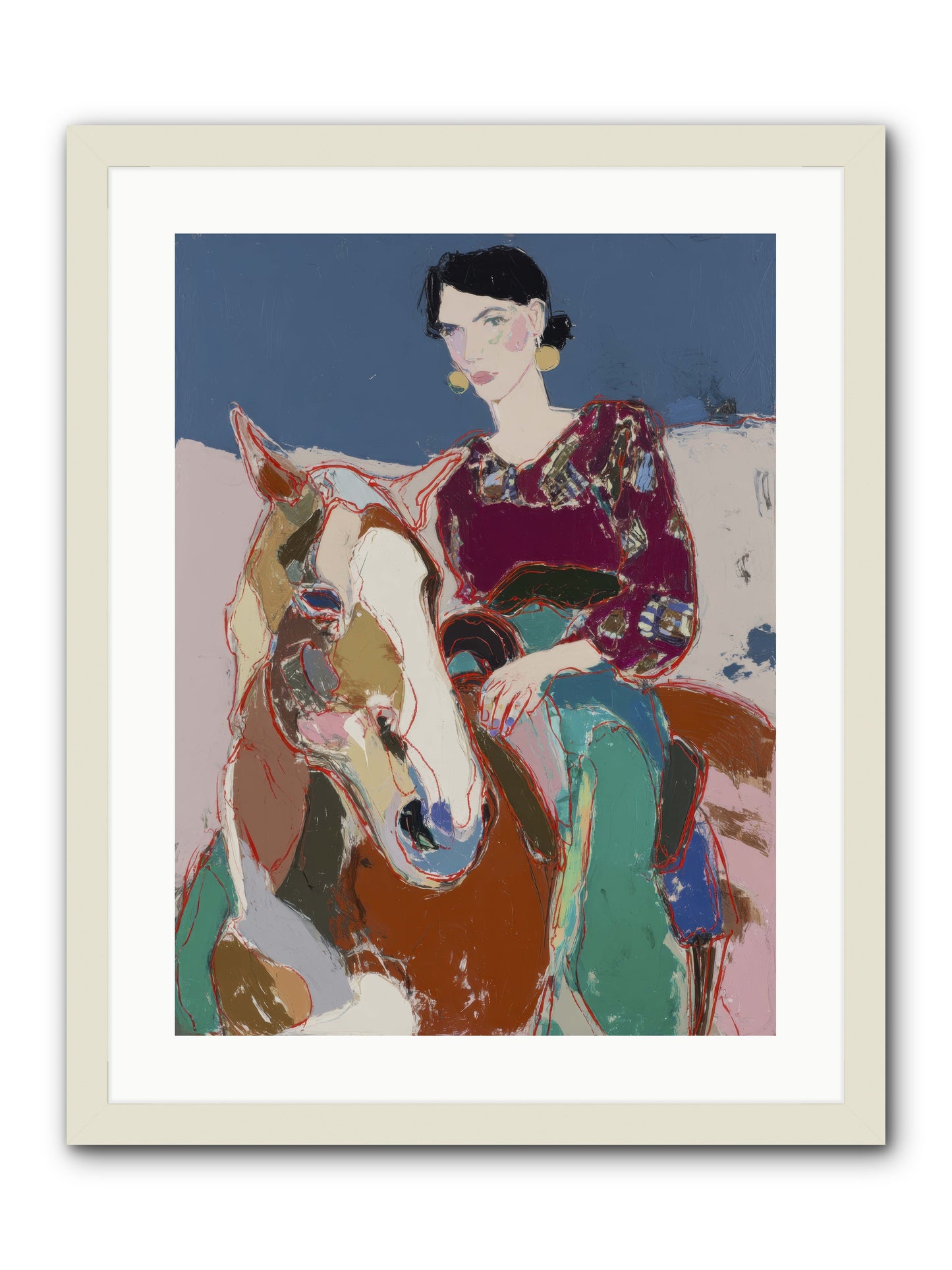 The Language of Hoofbeats -- Framed Print - White 18x24