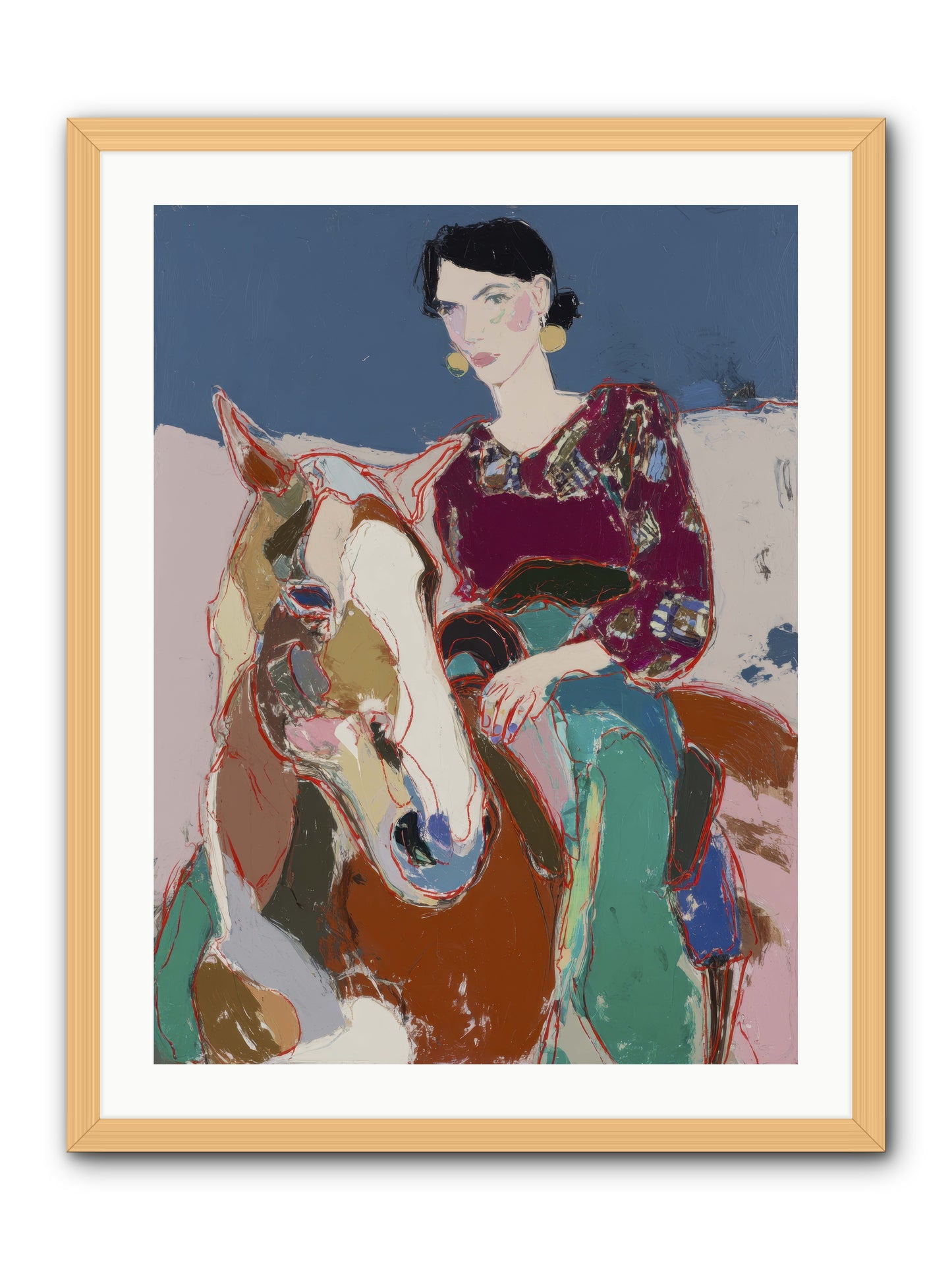The Language of Hoofbeats -- Framed Print - Natural 24x32