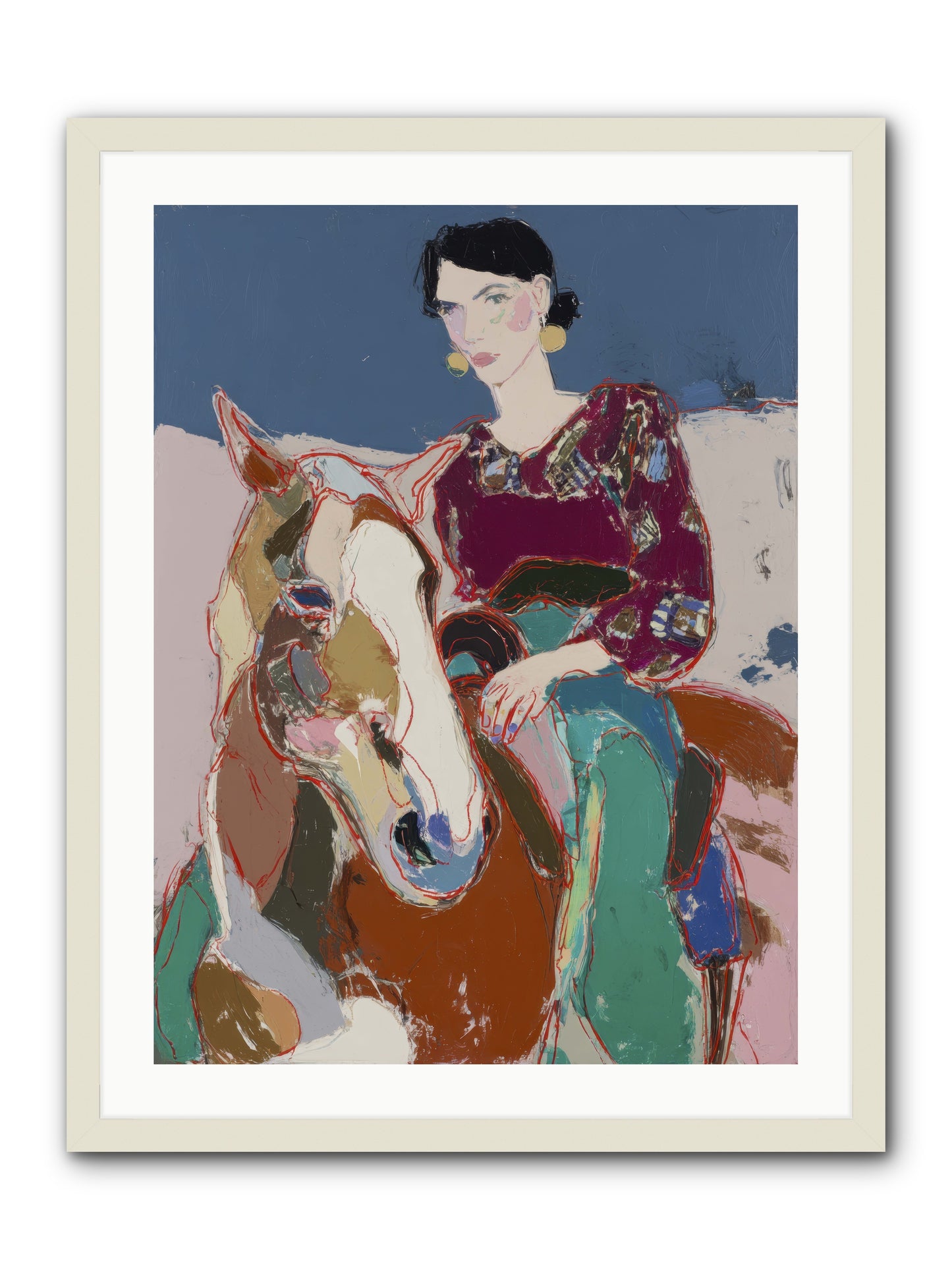 The Language of Hoofbeats -- Framed Print - White 24x32