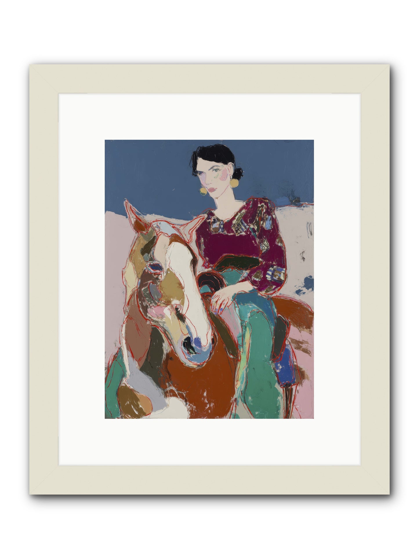 The Language of Hoofbeats -- Framed Print - White 9x12