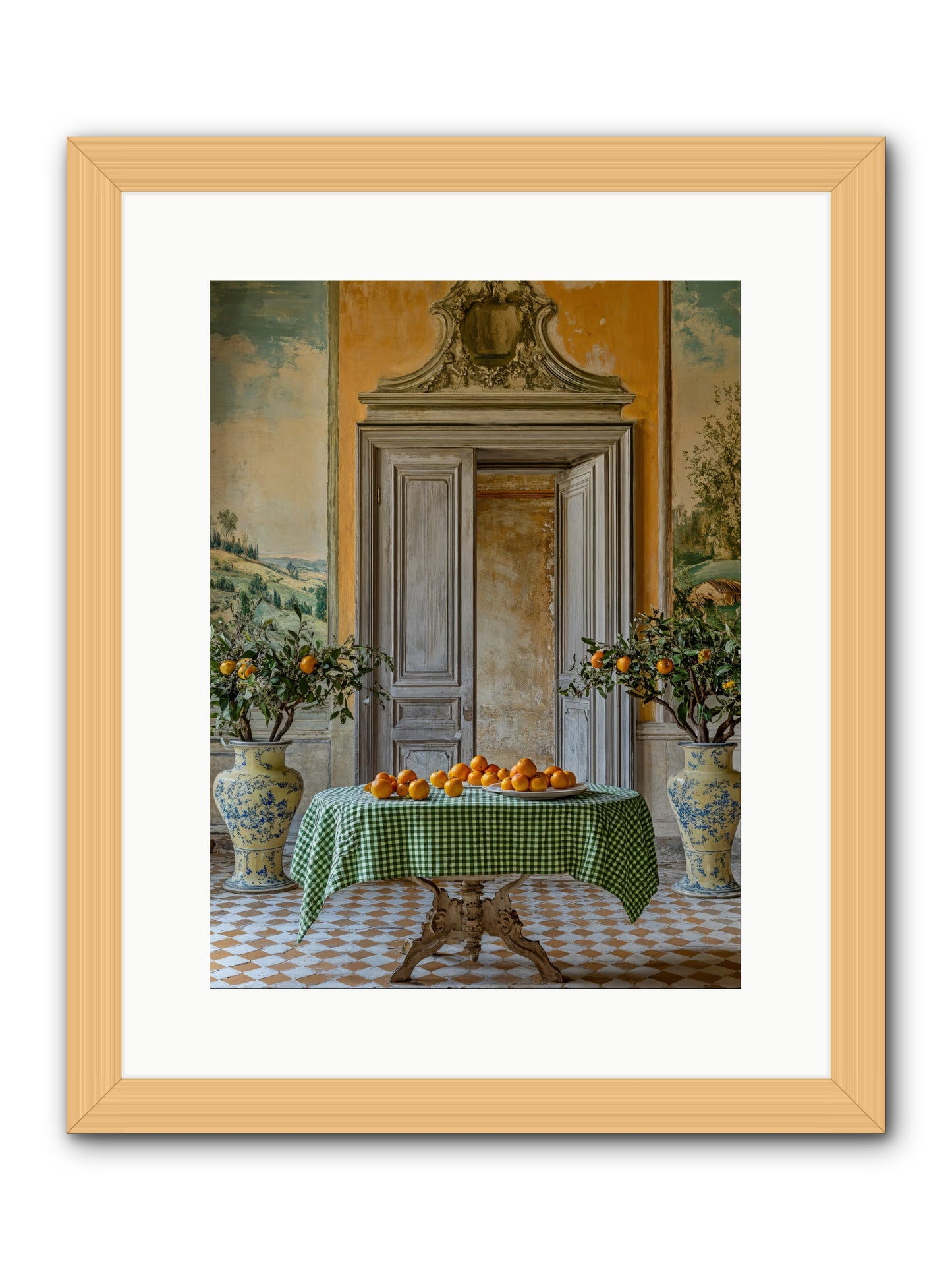 The Last Medici Garden -- Framed Print - Natural 12x16