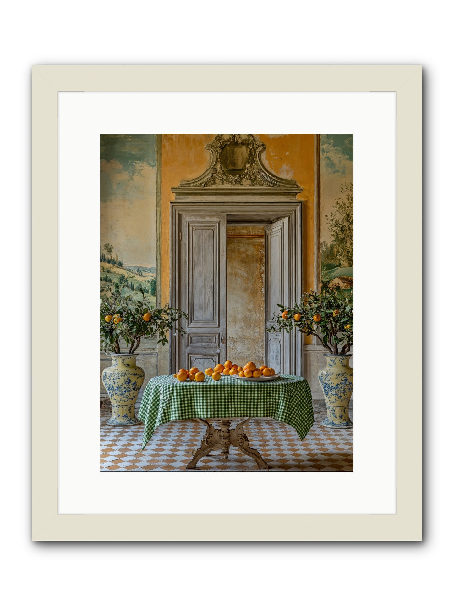 The Last Medici Garden -- Framed Print - White 12x16