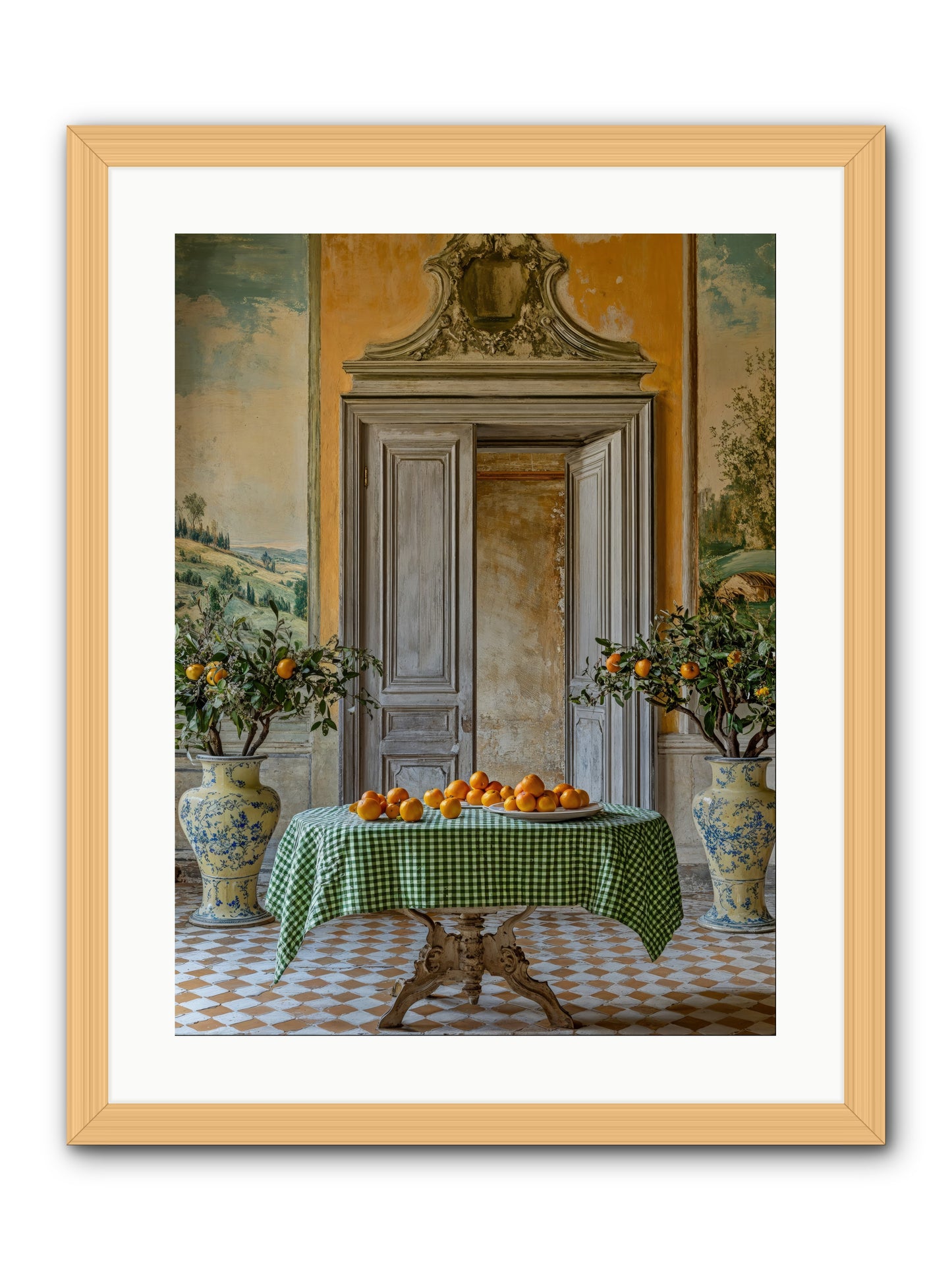 The Last Medici Garden -- Framed Print - Natural 18x24