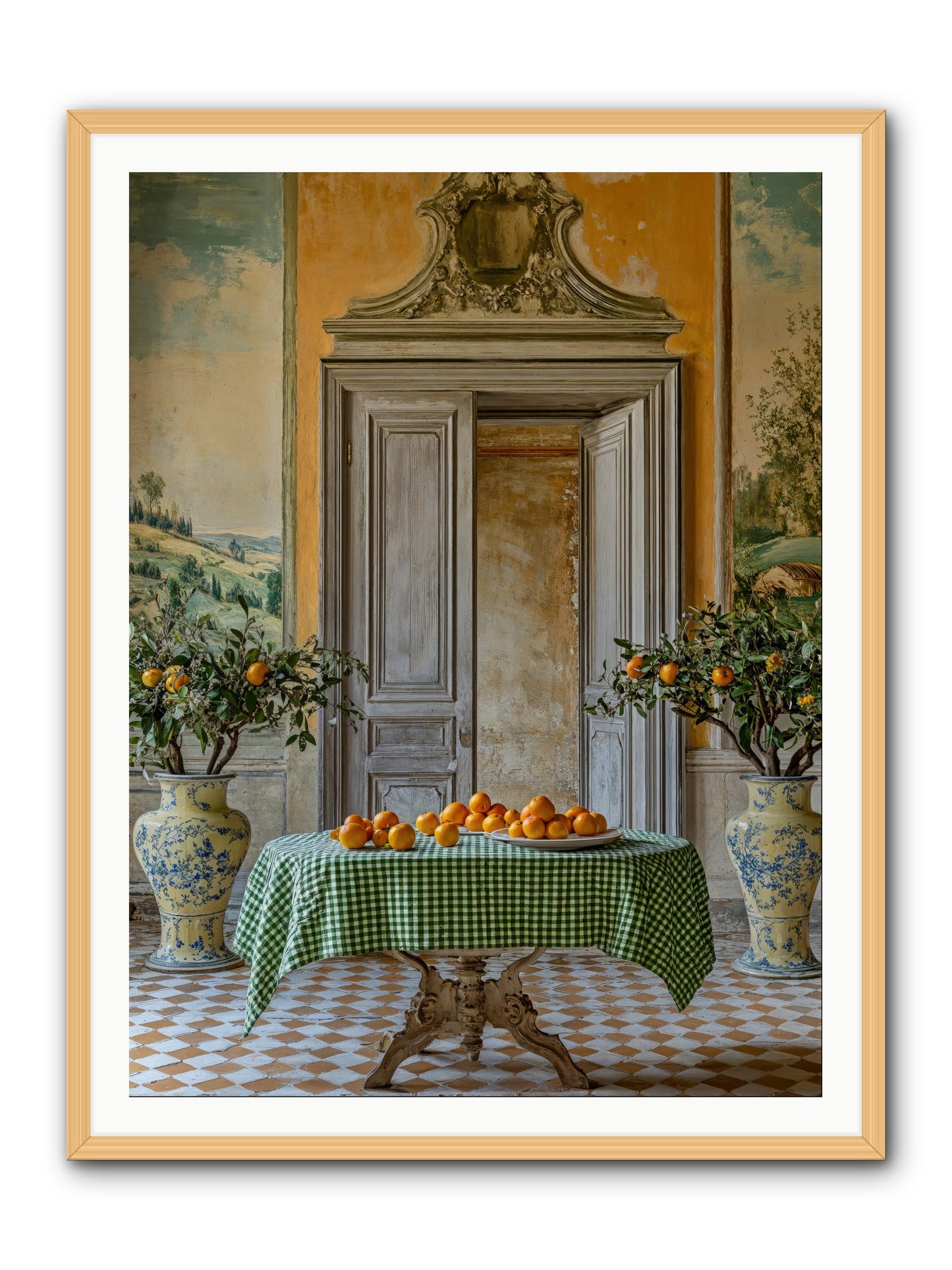 The Last Medici Garden -- Framed Print - Natural 36x48
