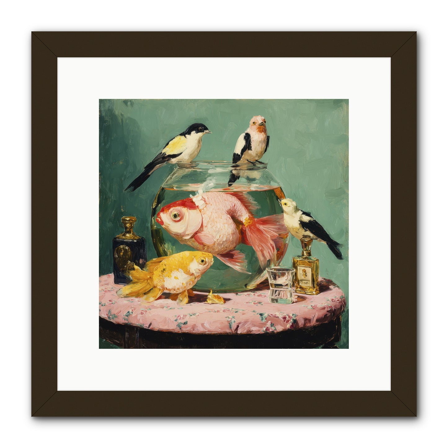 The Last Peony Café -- Framed Print - Black 12x12