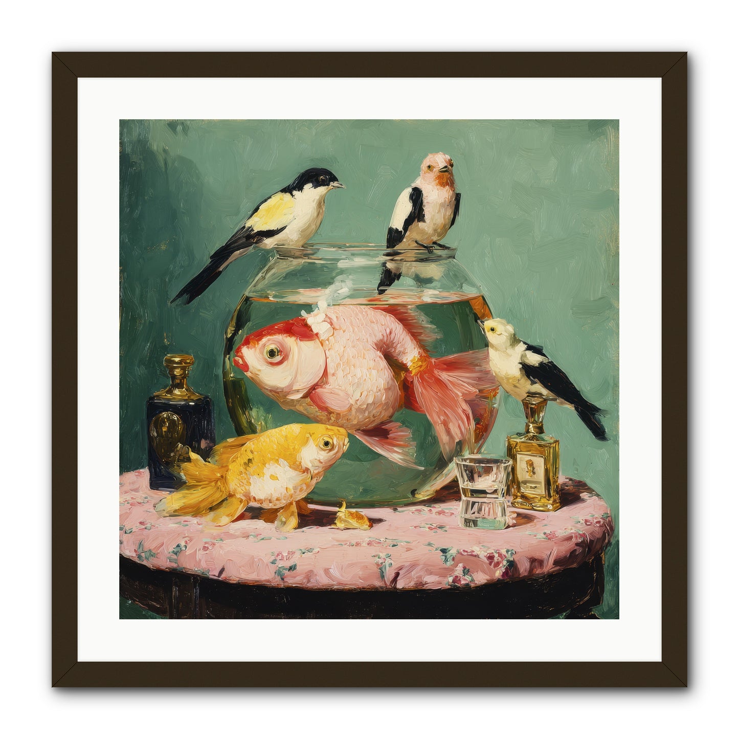 The Last Peony Café -- Framed Print - Black 24x24