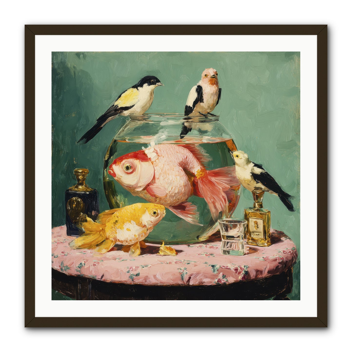 The Last Peony Café -- Framed Print - Black 30x30