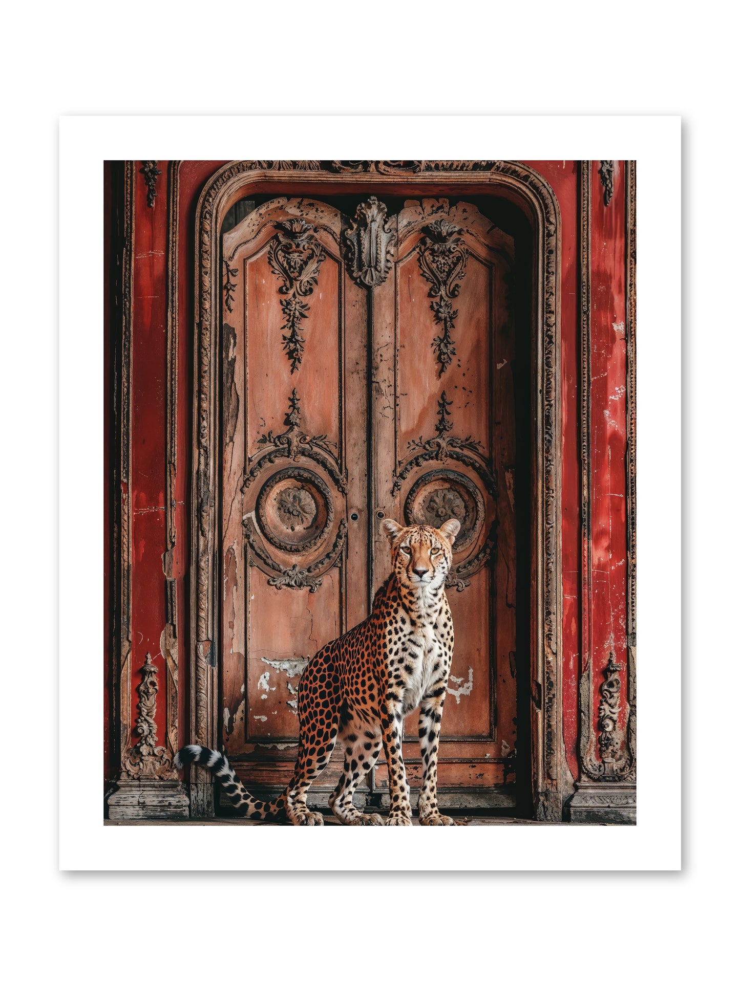 The Leopard's Vermilion Vestibule -- Loose Canvas Print 12x15