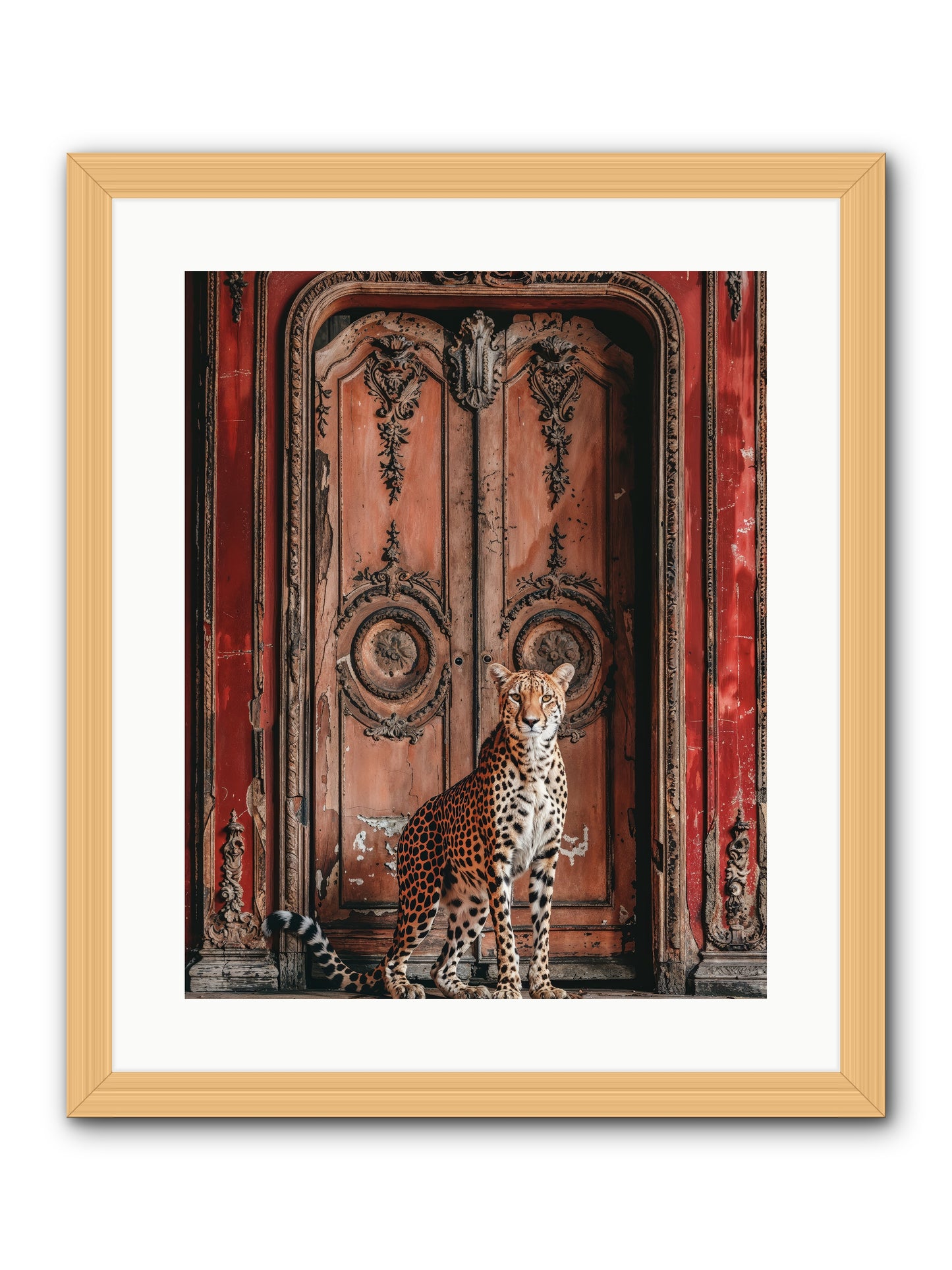 The Leopard's Vermilion Vestibule -- Framed Print - Natural 16x20