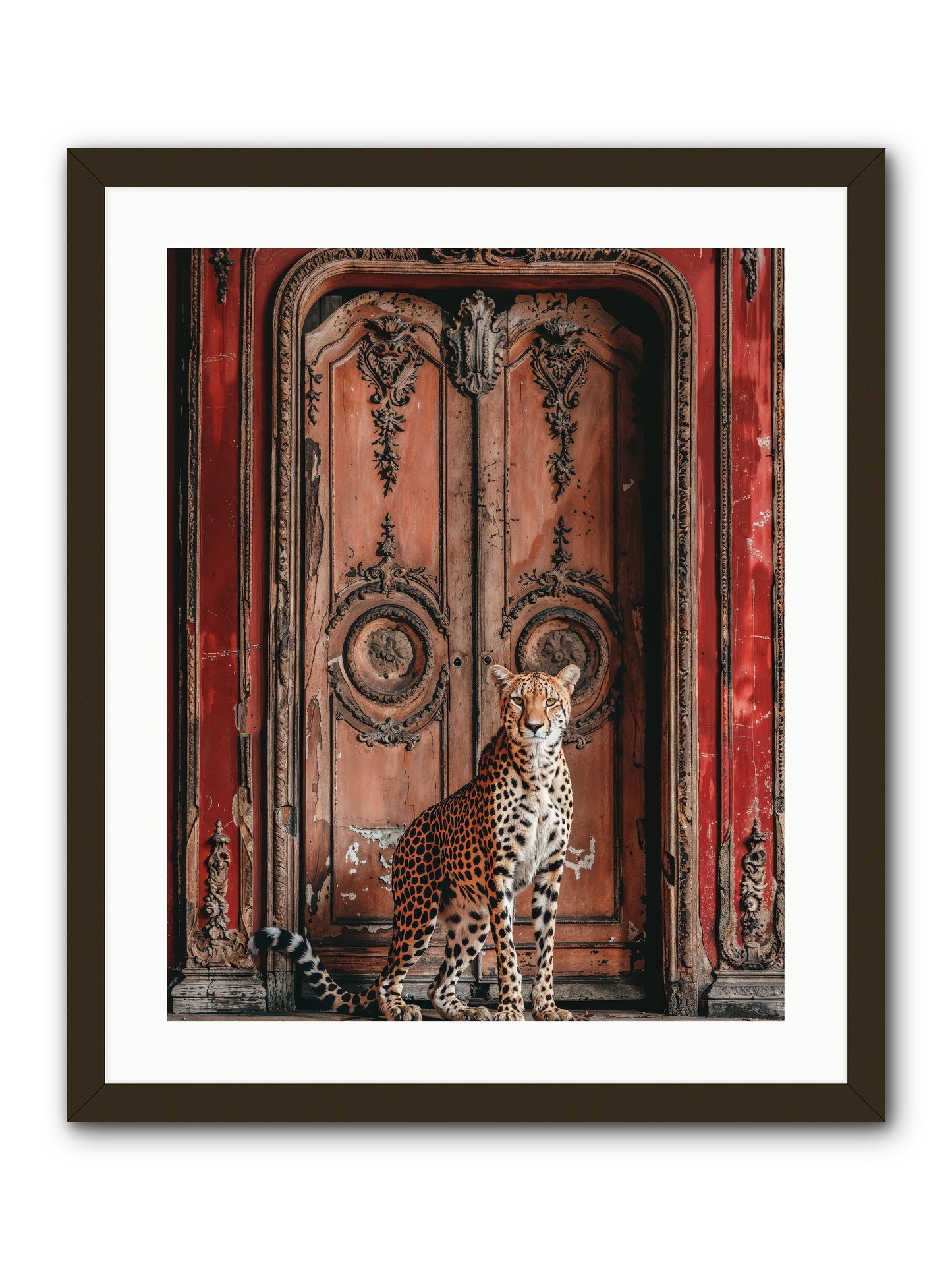 The Leopard's Vermilion Vestibule -- Framed Print - Black 20x25
