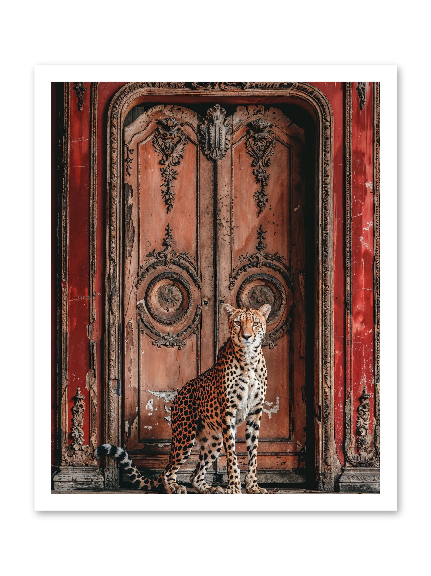 The Leopard's Vermilion Vestibule -- Loose Canvas Print 20x25
