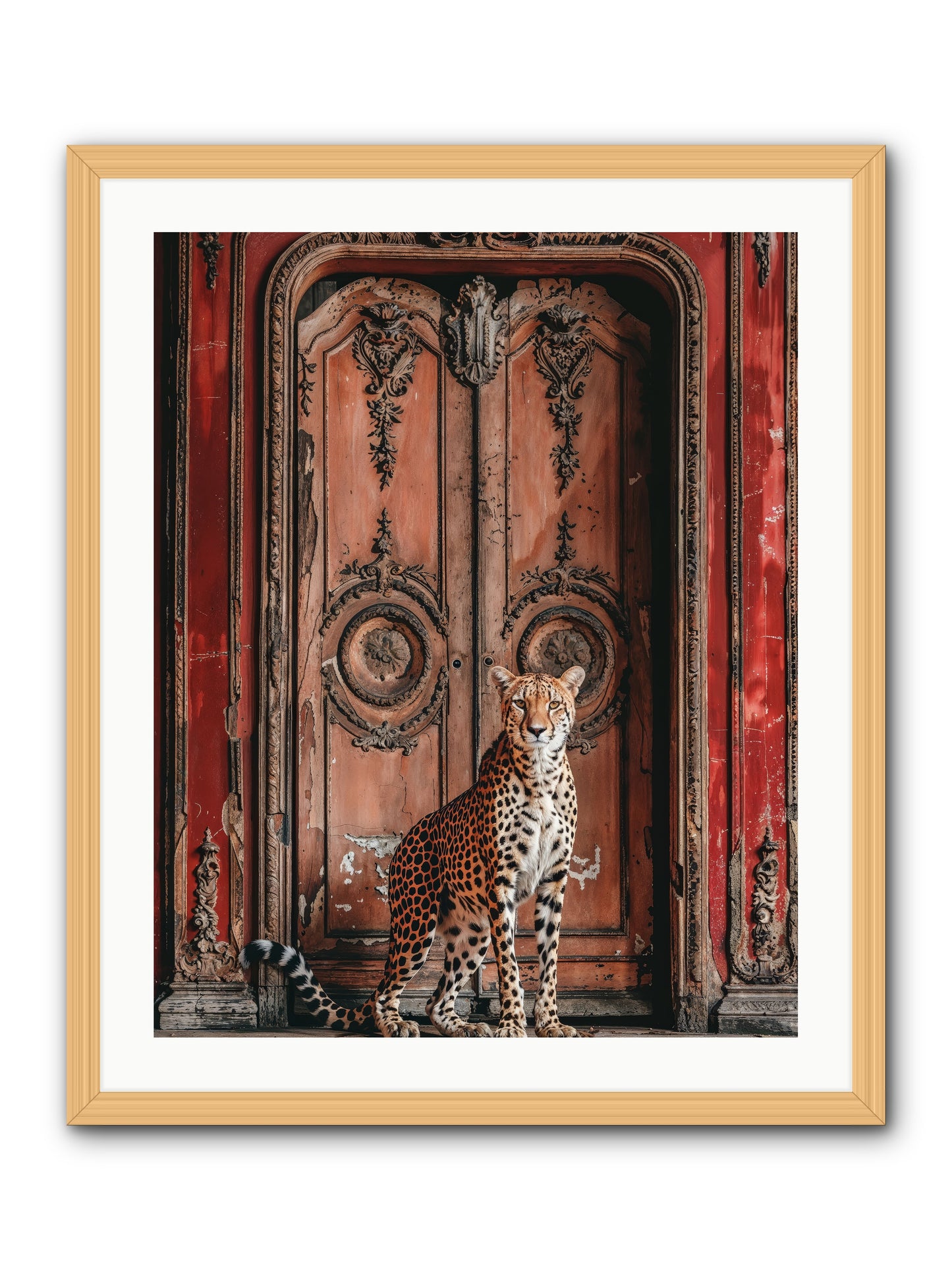 The Leopard's Vermilion Vestibule -- Framed Print - Natural 24x30