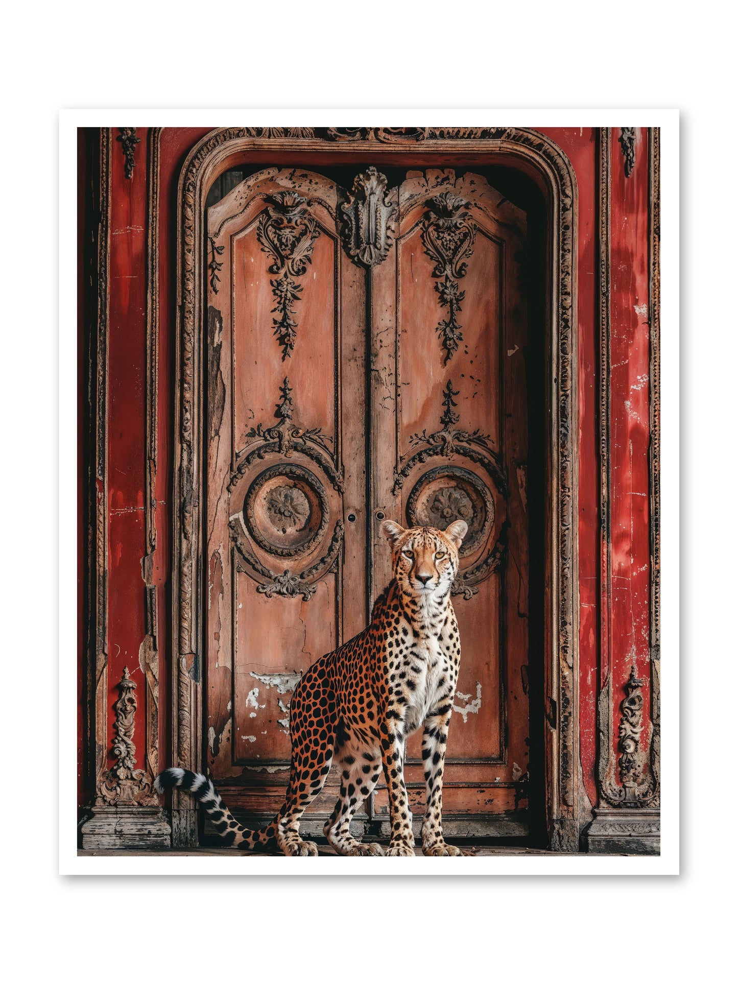 The Leopard's Vermilion Vestibule -- Loose Canvas Print 32x40