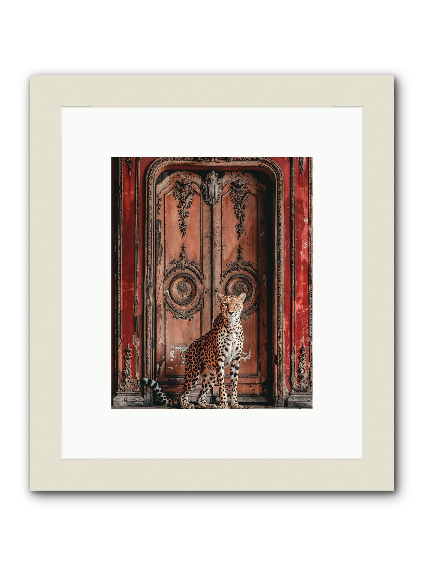 The Leopard's Vermilion Vestibule -- Framed Print - White 8x10