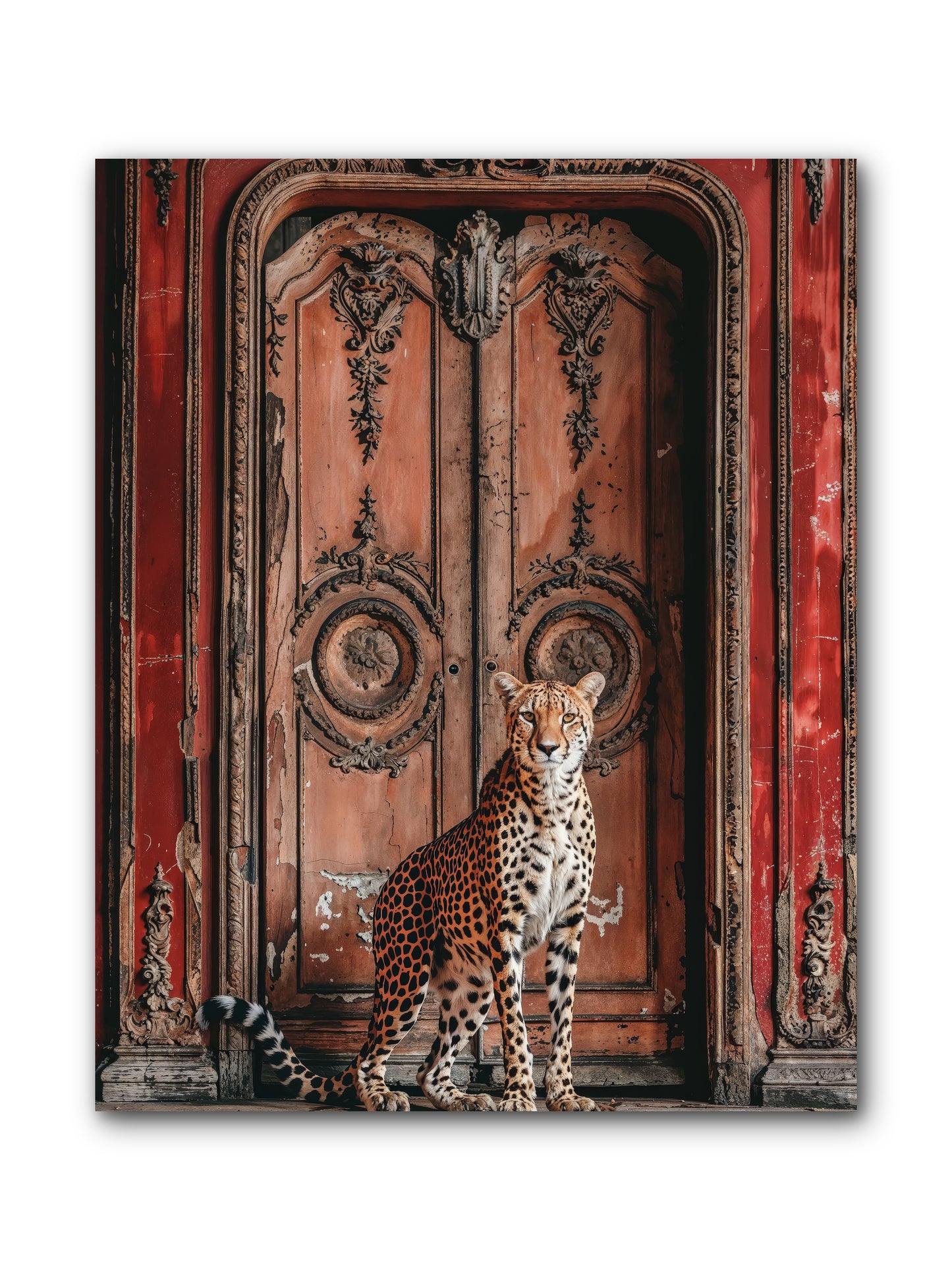 The Leopard's Vermilion Vestibule -- Wrapped Canvas 8x10